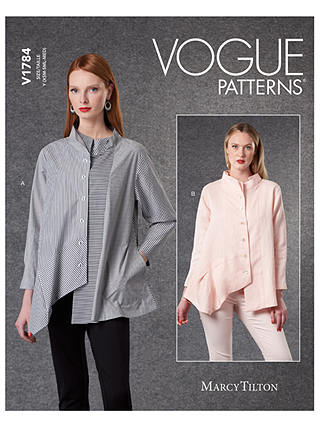 Vogue Misses' Puff Asymmetric Shirt Sewing Pattern V1784, ZZ