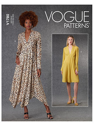 Vogue Misses' Deep V-Neck Pullover Dress Sewing Pattern V1780, ZZ