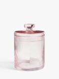 John Lewis & Partners Reeded Glass Jar, Pink