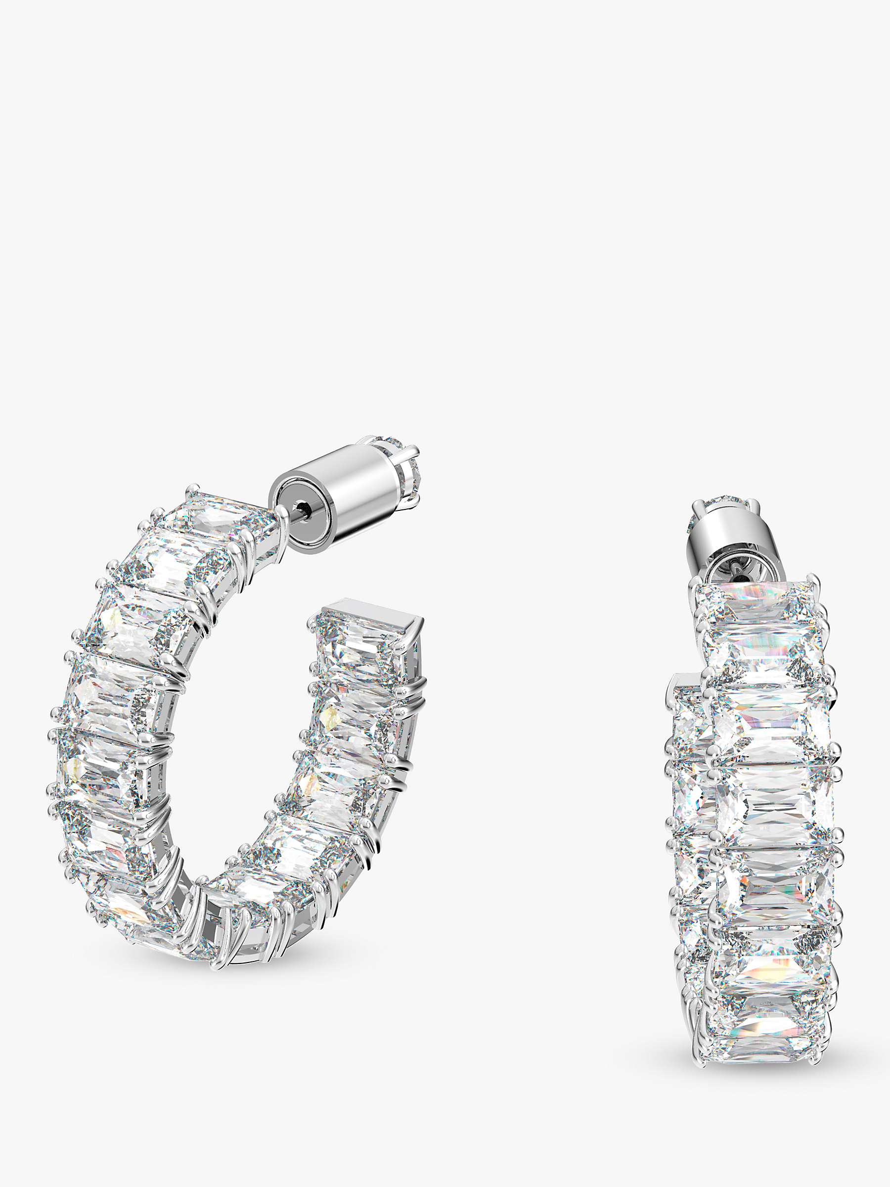 Buy Swarovski Millenia Crystal Half Hoop Earrings, Silver Online at johnlewis.com