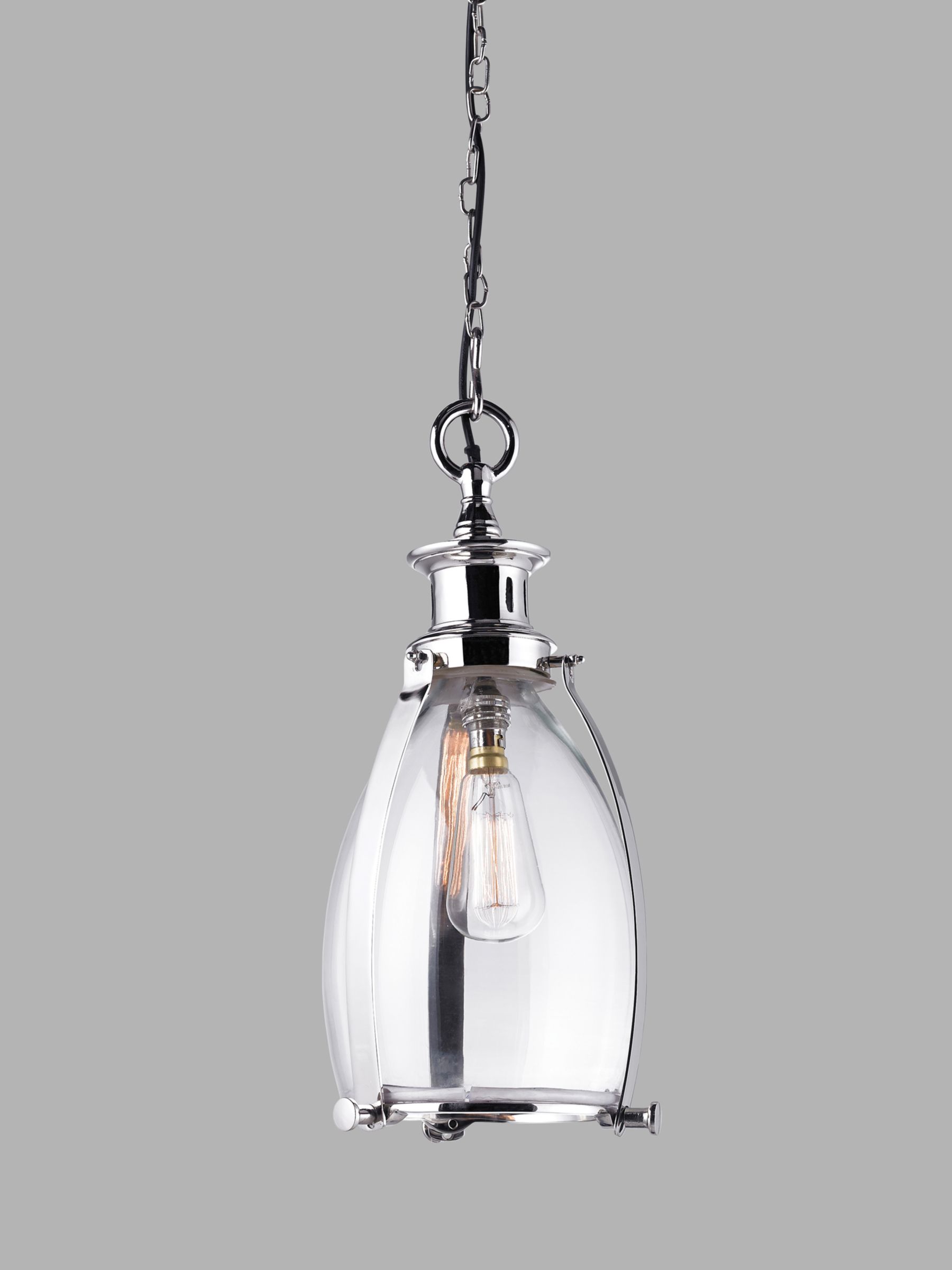 Photo of Bay lighting riva glass ceiling light small polished nickel