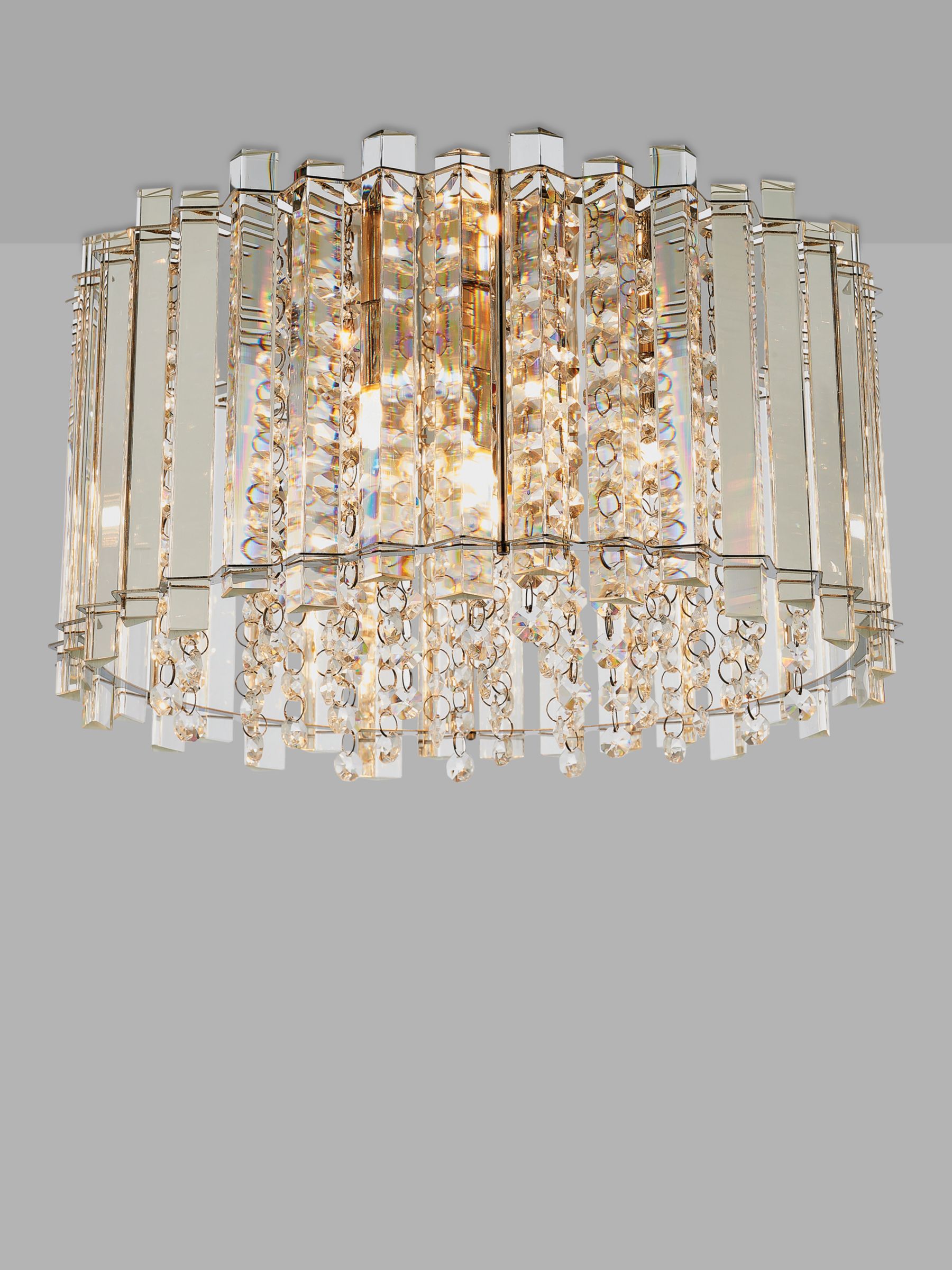 Photo of Bay lighting bijou crystal glass flush ceiling light clear/chrome