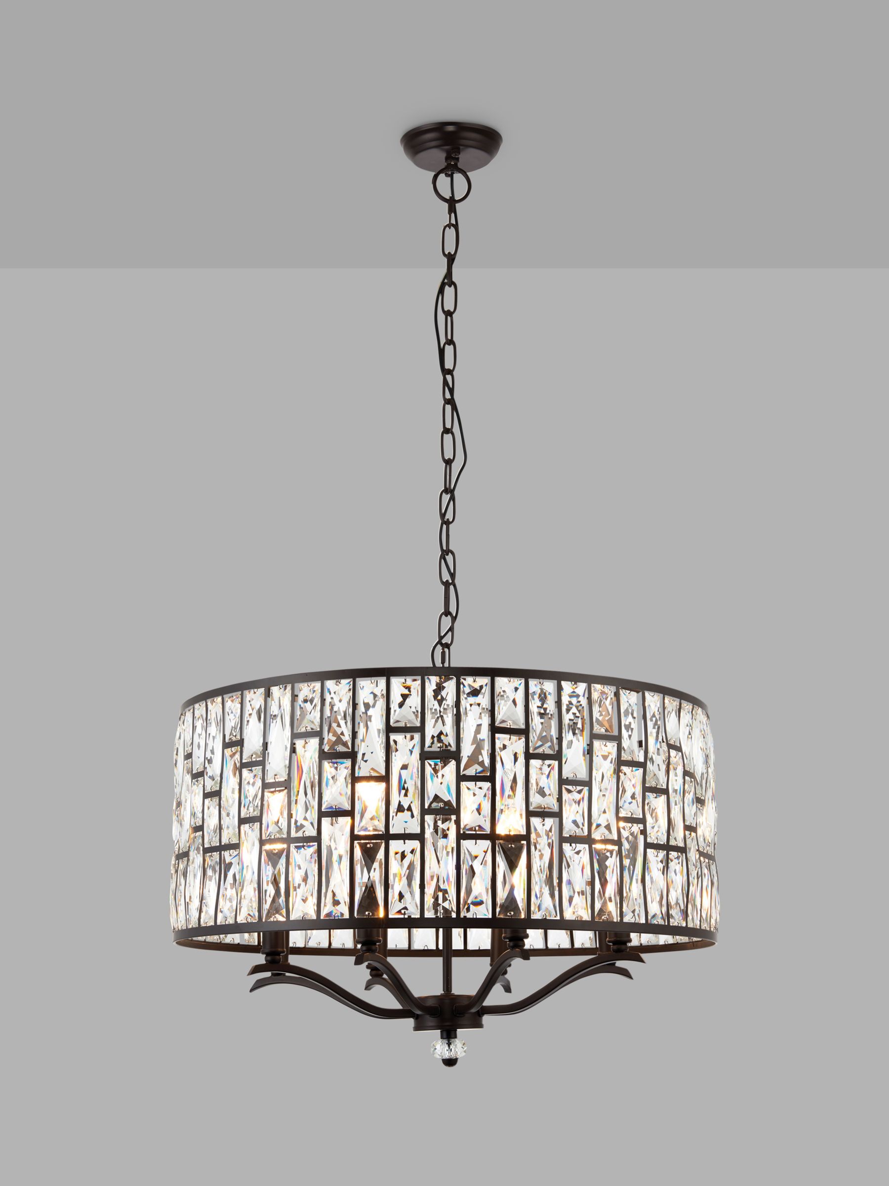 Photo of Bay lighting onyx crystal ceiling light large clear/metallic bronze