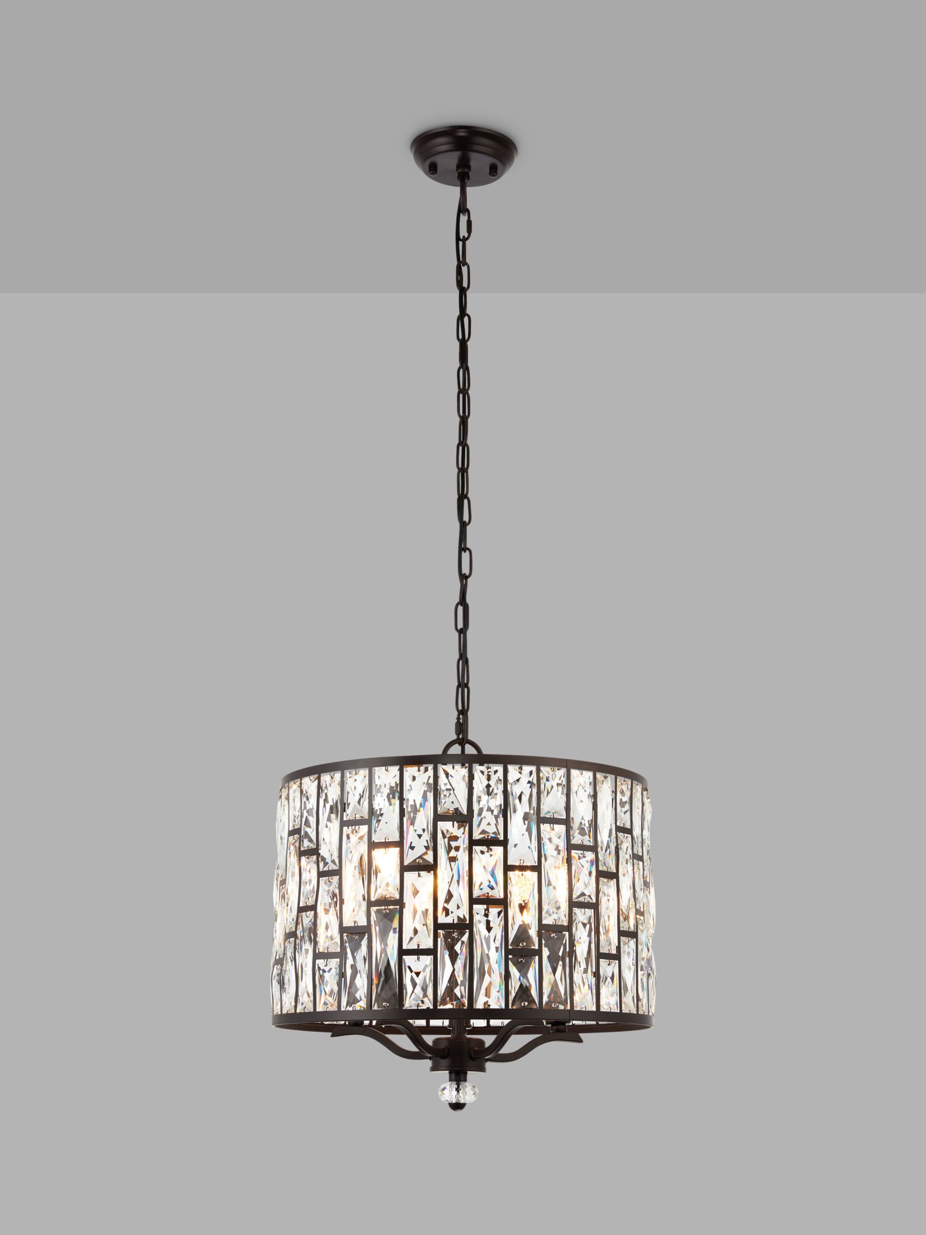 Photo of Bay lighting onyx crystal ceiling light small clear/metallic bronze