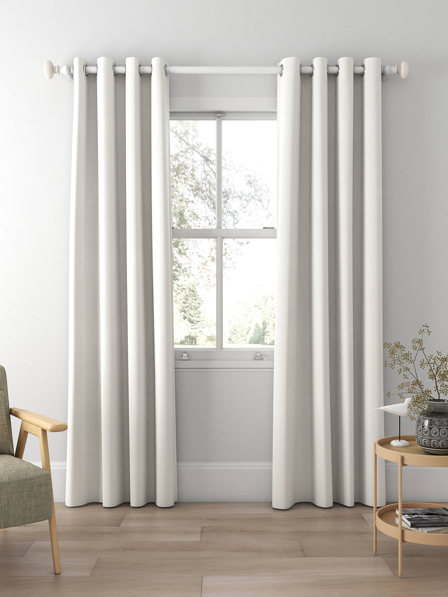 Designers Guild Madrid Made to Measure Curtains, Chalk