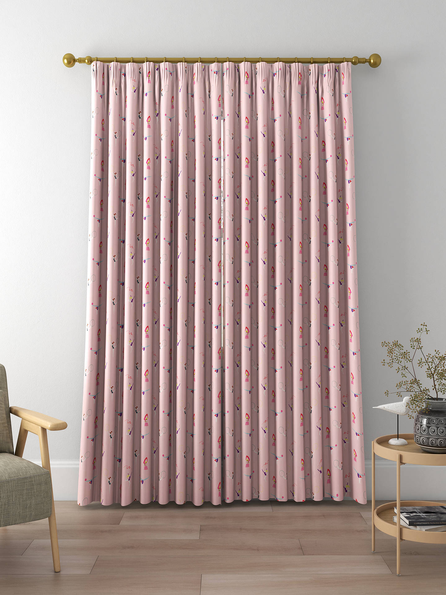 Harlequin Balancing Made to Measure Curtains, Blossom/Raspberry