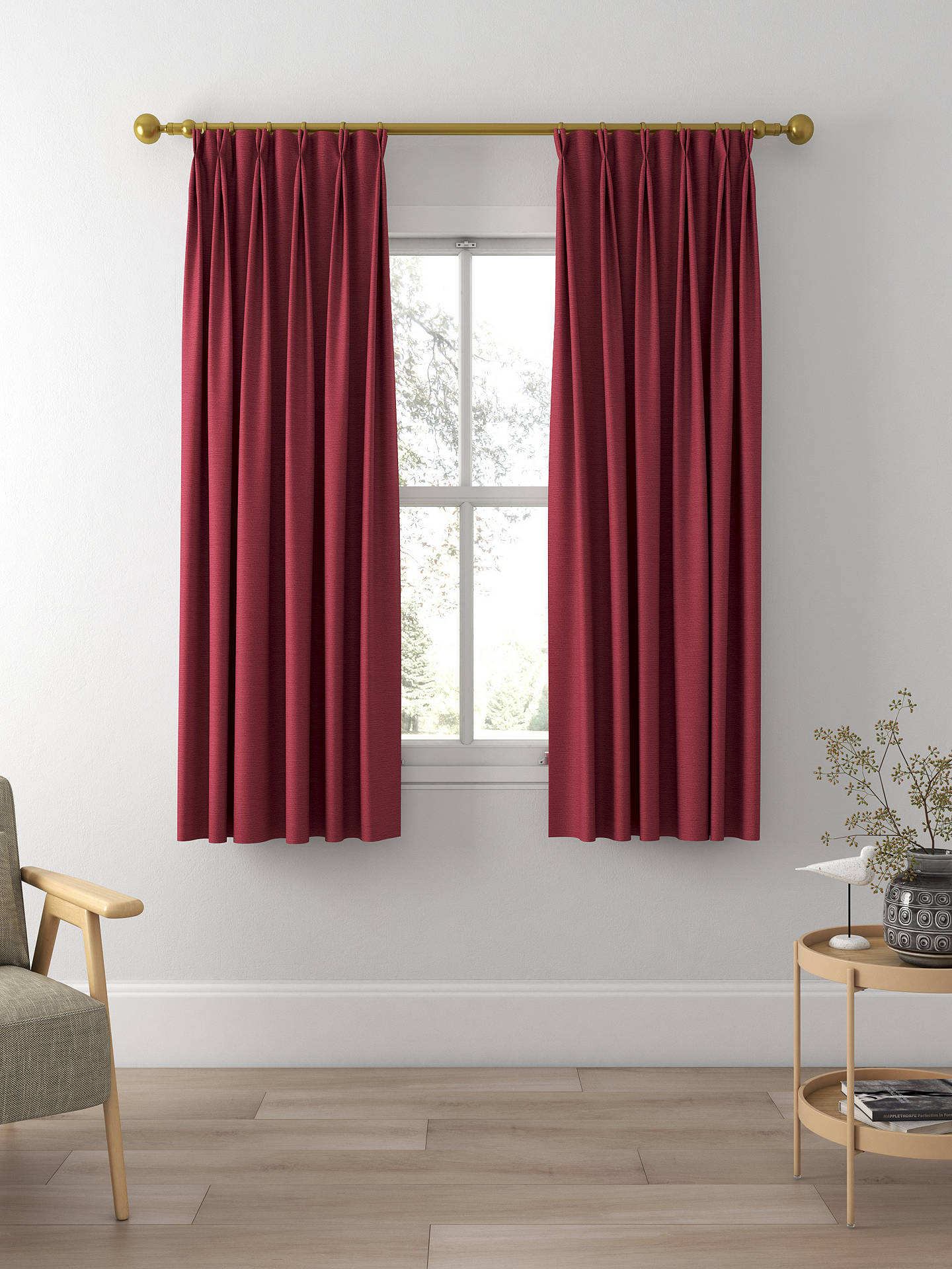 Designers Guild Pampas Made to Measure Curtains, Claret