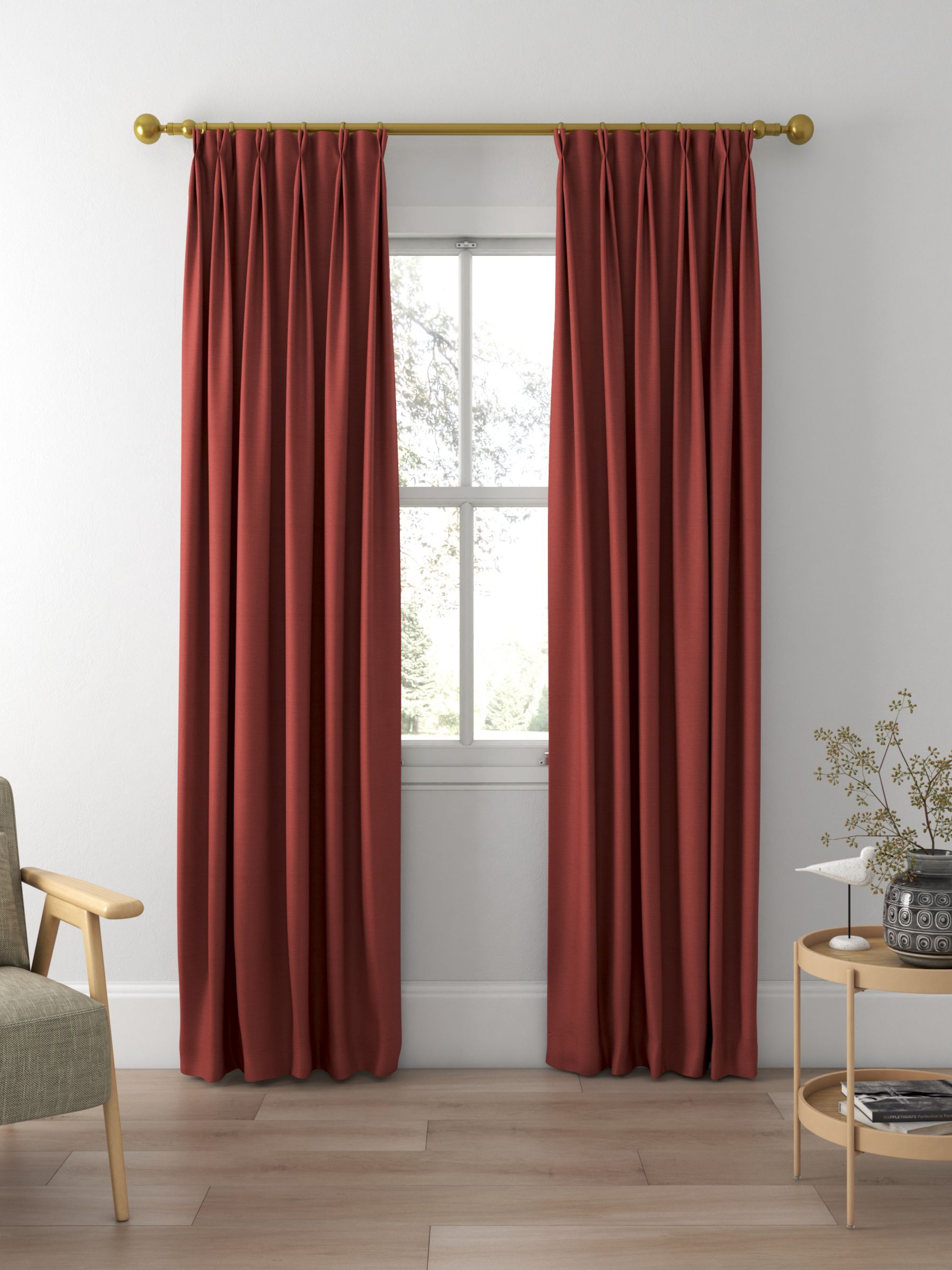 Sanderson Tuscany II Made to Measure Curtains, Coral