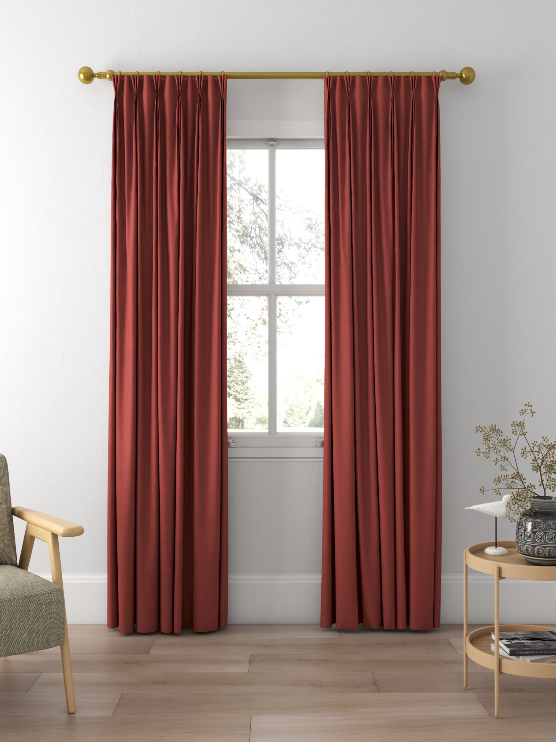 Sanderson Tuscany II Made to Measure Curtains, Coral