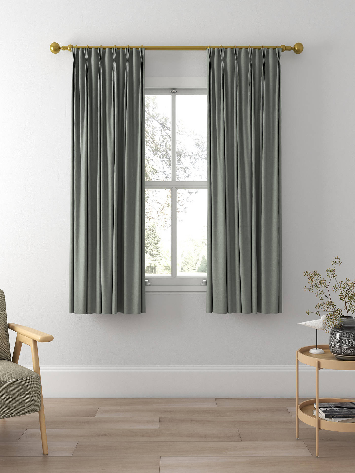 Sanderson Tuscany II Made to Measure Curtains, Pewter