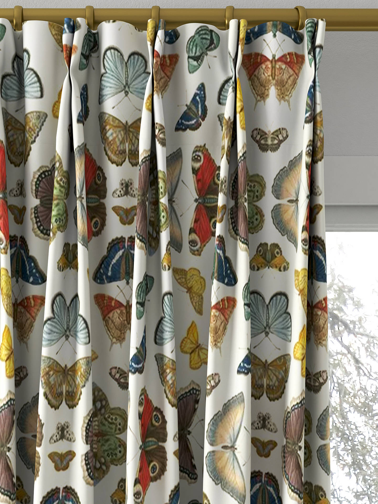 Designers Guild Mirrored Butterflies Made to Measure Curtains, Parchment