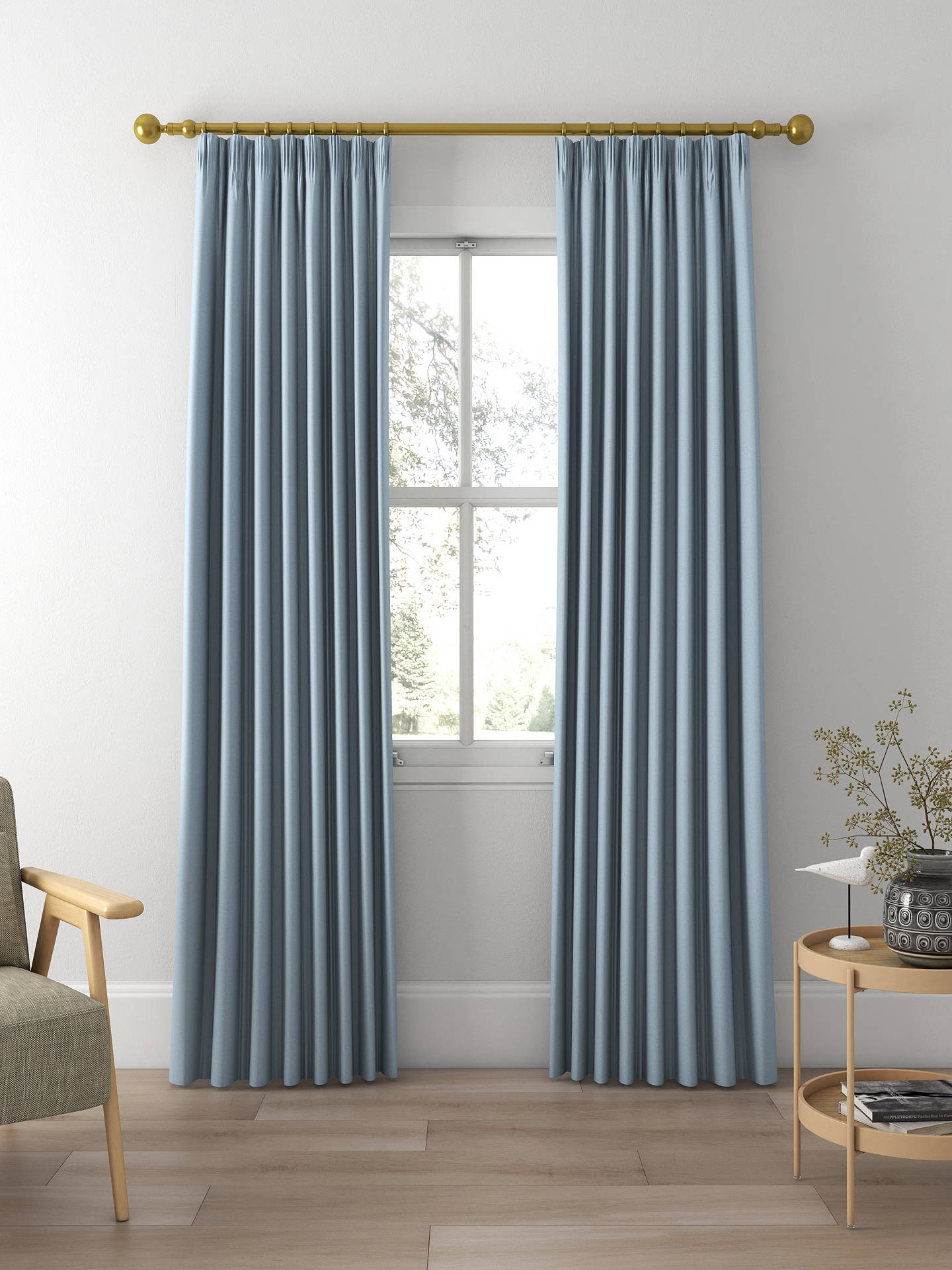 Designers Guild Madrid Made to Measure Curtains, Water Blue