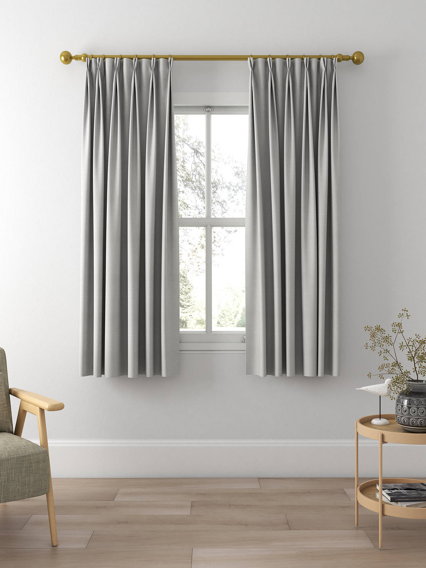 Sanderson Tuscany II Made to Measure Curtains, Silver