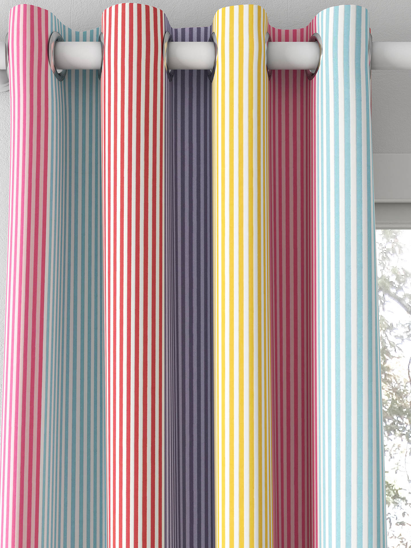 Harlequin Funfair Stripe Made to Measure Curtains, Grape/Cherry