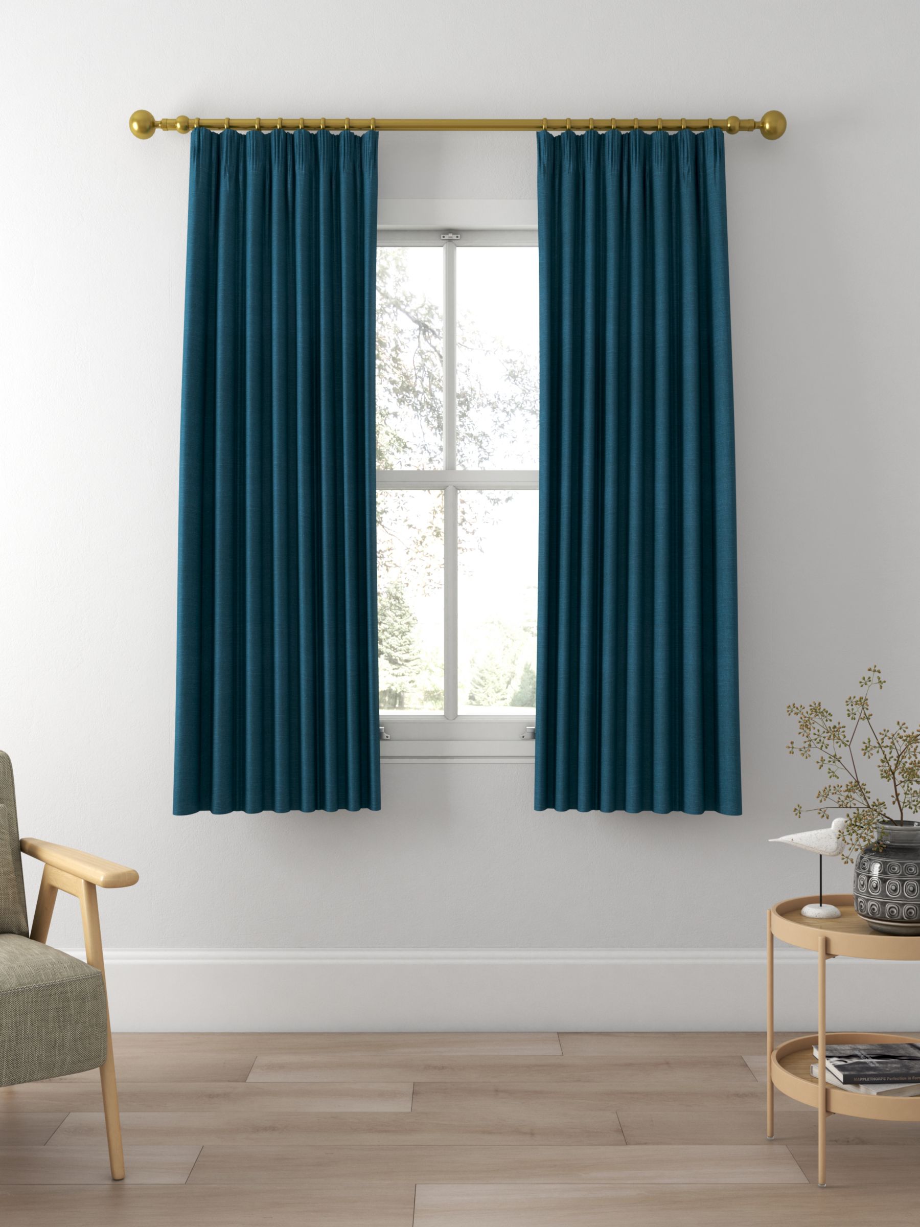 Sanderson Tuscany II Made to Measure Curtains, Newby Green