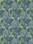 Morris & Co. Seaweed Made to Measure Curtains or Roman Blind, Cobalt/Thyme