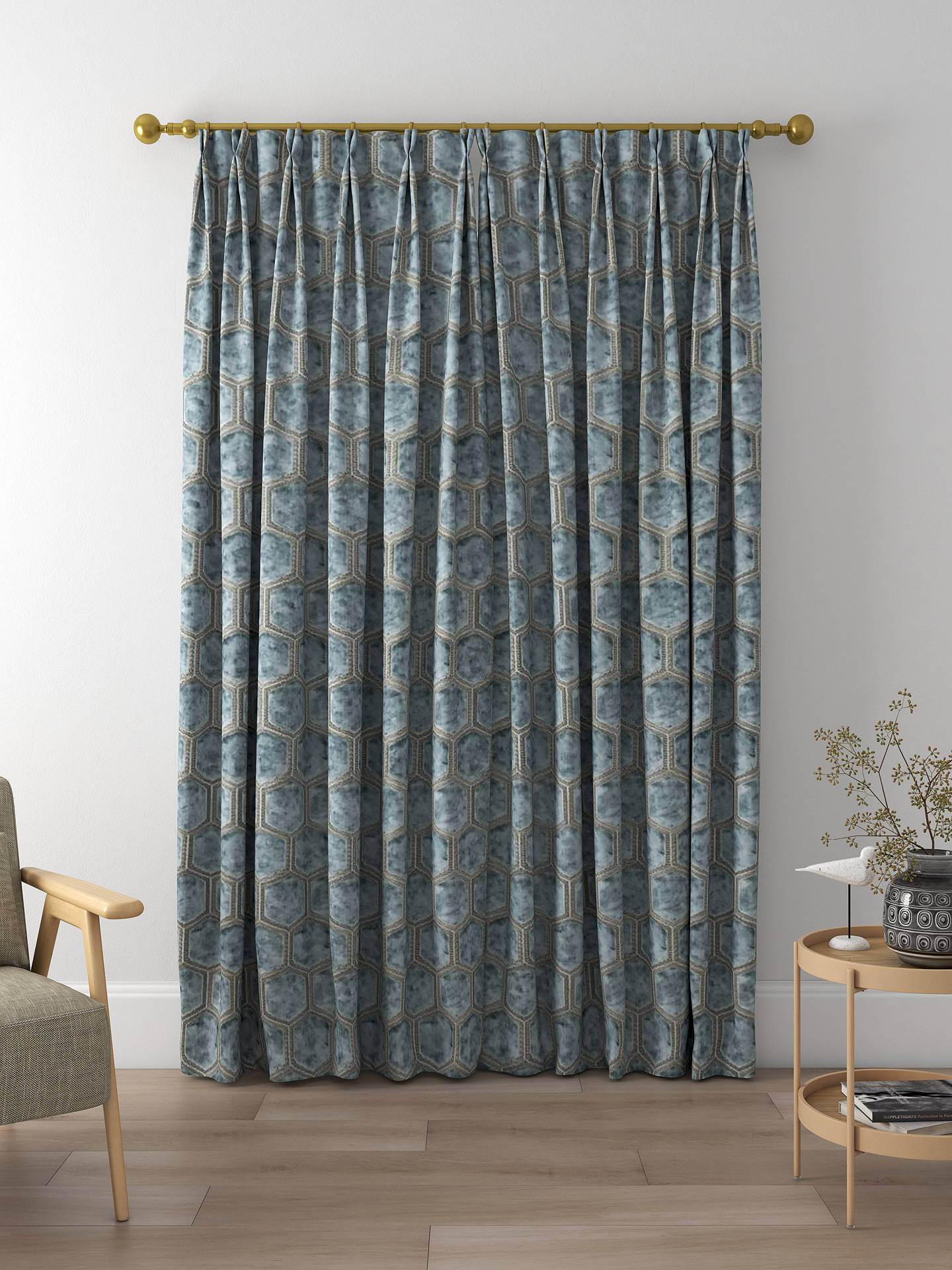 Designers Guild Manipur Made to Measure Curtains, Silver
