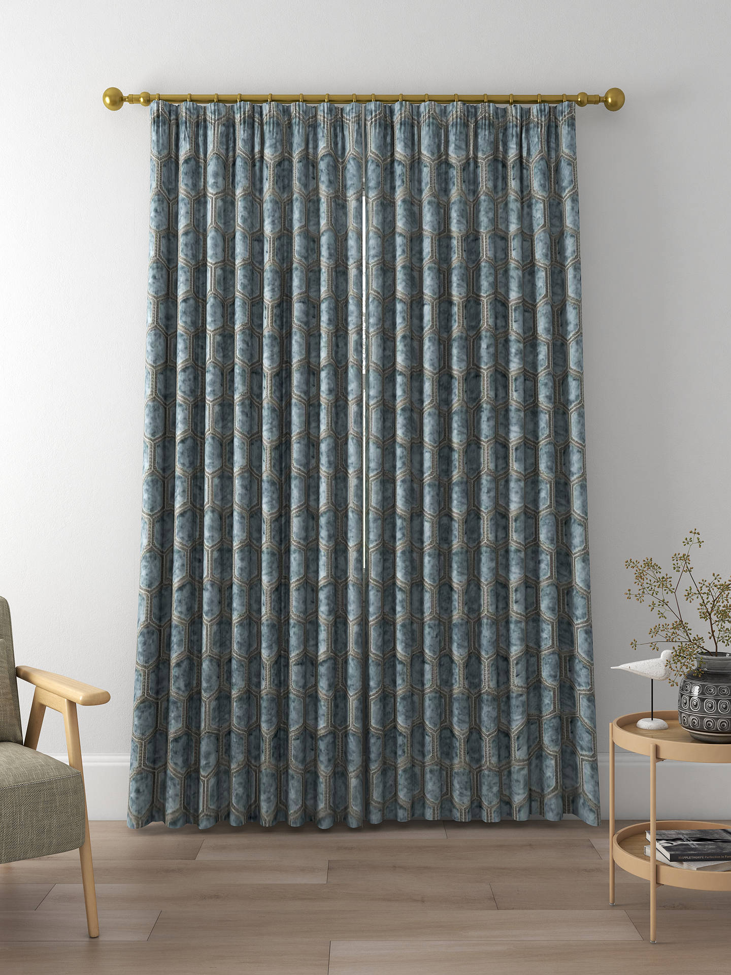 Designers Guild Manipur Made to Measure Curtains, Silver