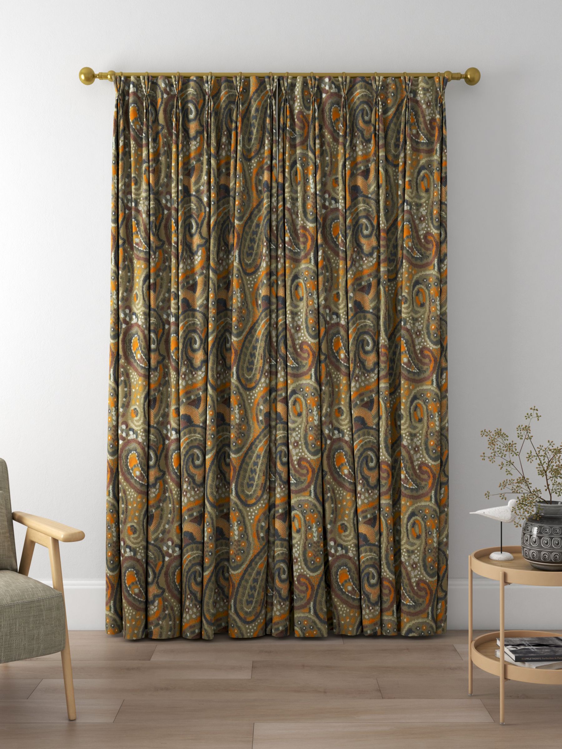Designers Guild Uchiwa Made to Measure Curtains, Ochre