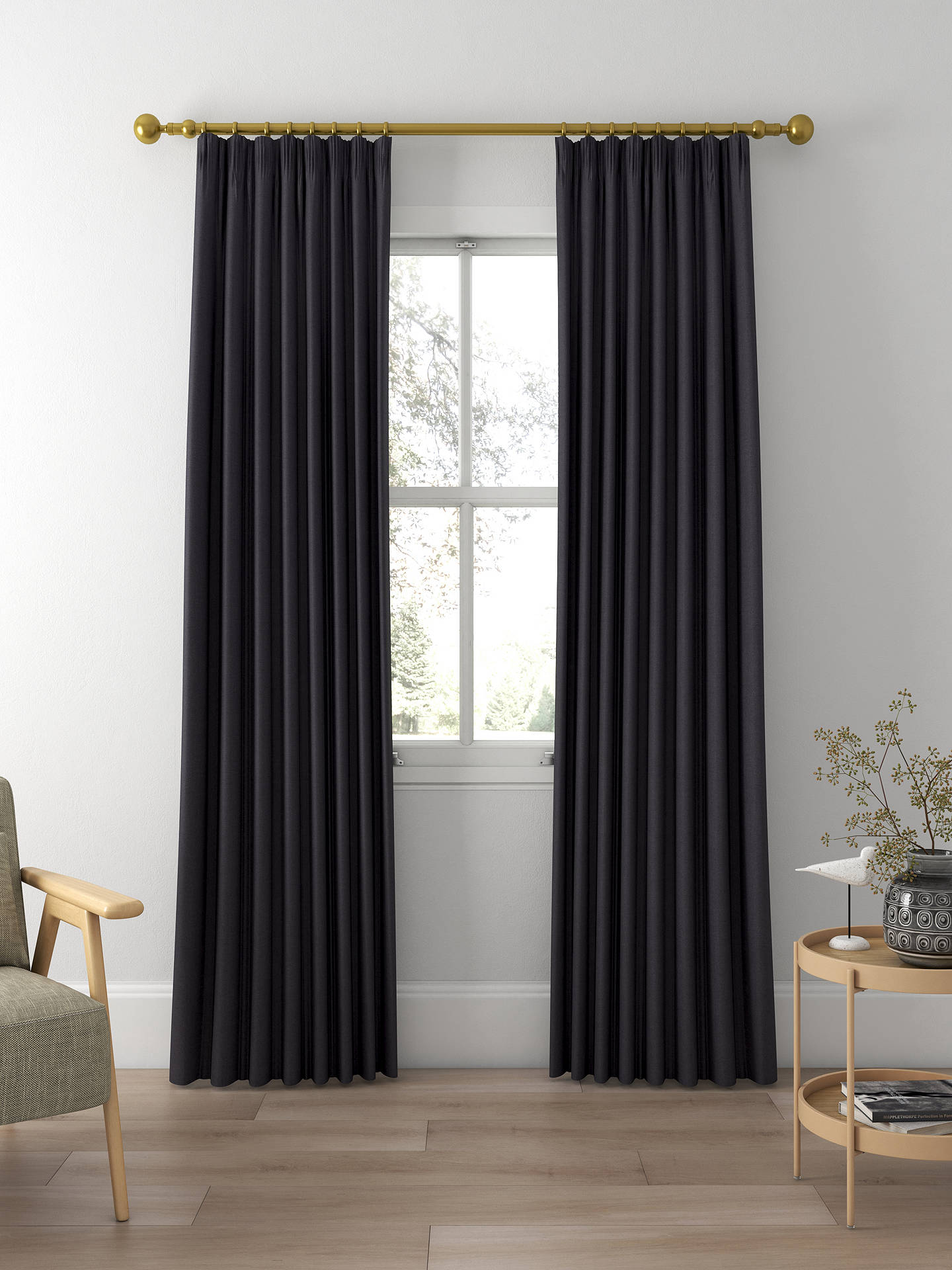 Designers Guild Madrid Made to Measure Curtains, Graphite