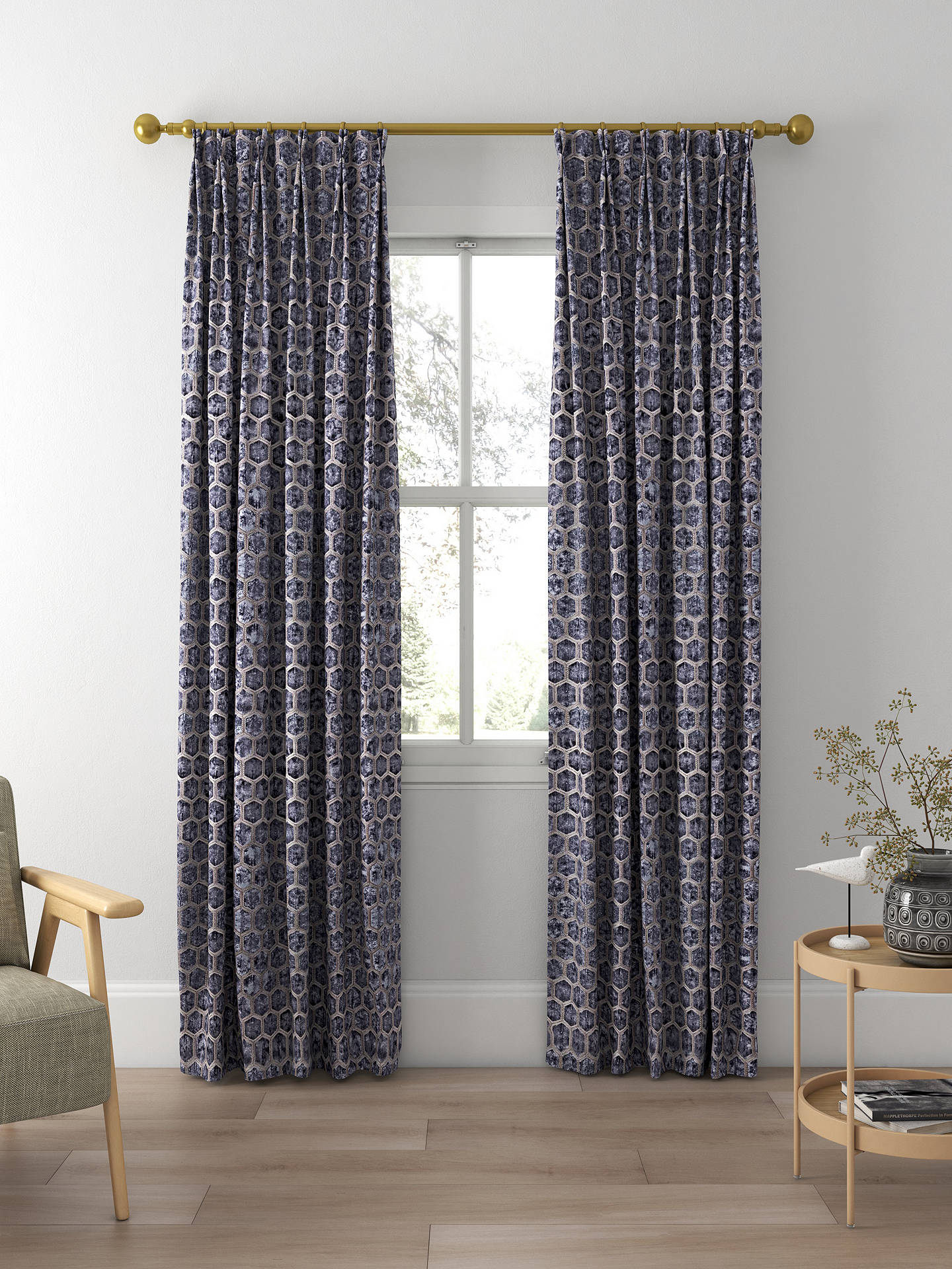 Designers Guild Manipur Made to Measure Curtains, Graphite