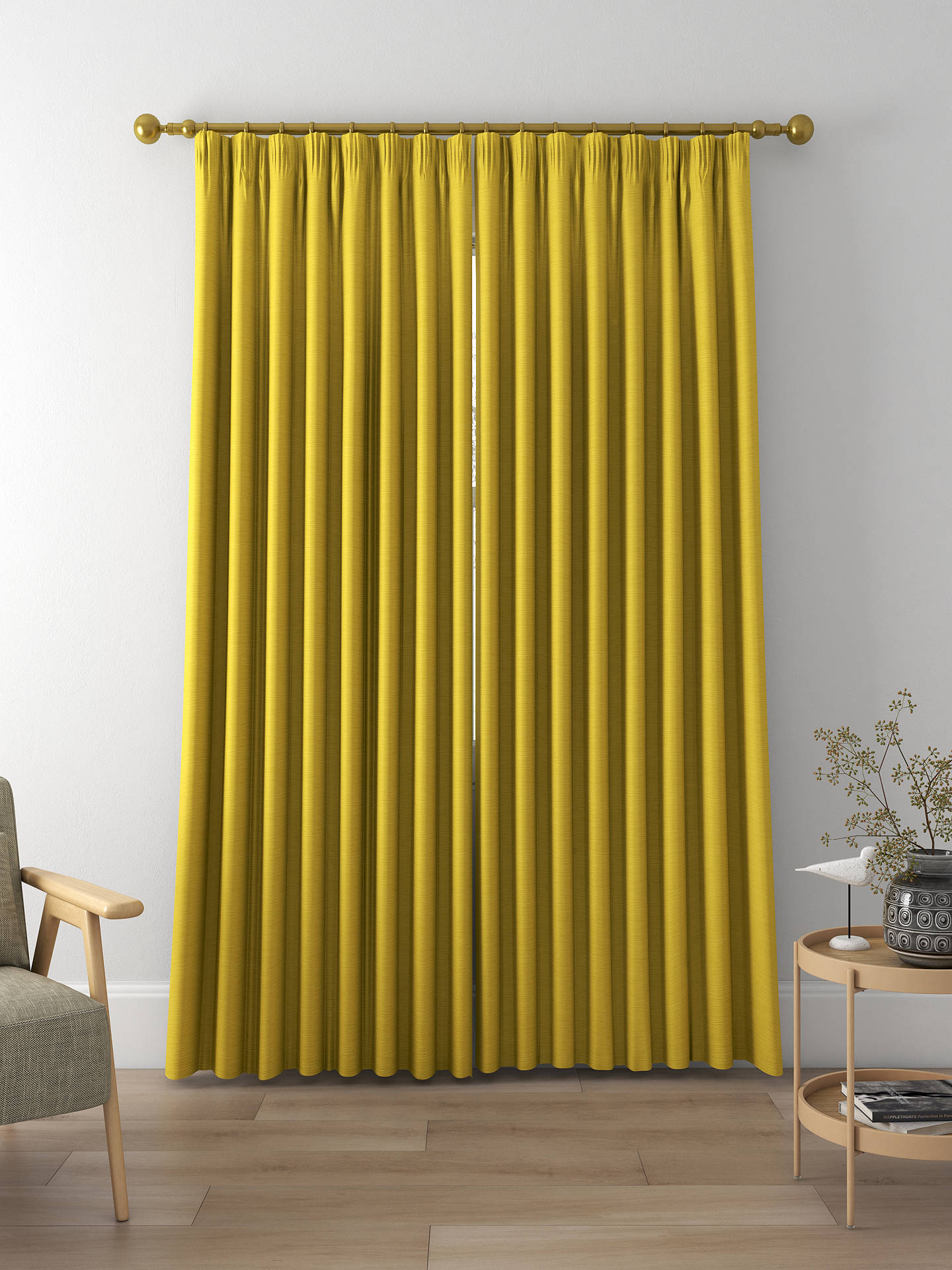 Designers Guild Pampas Made to Measure Curtains, Ochre