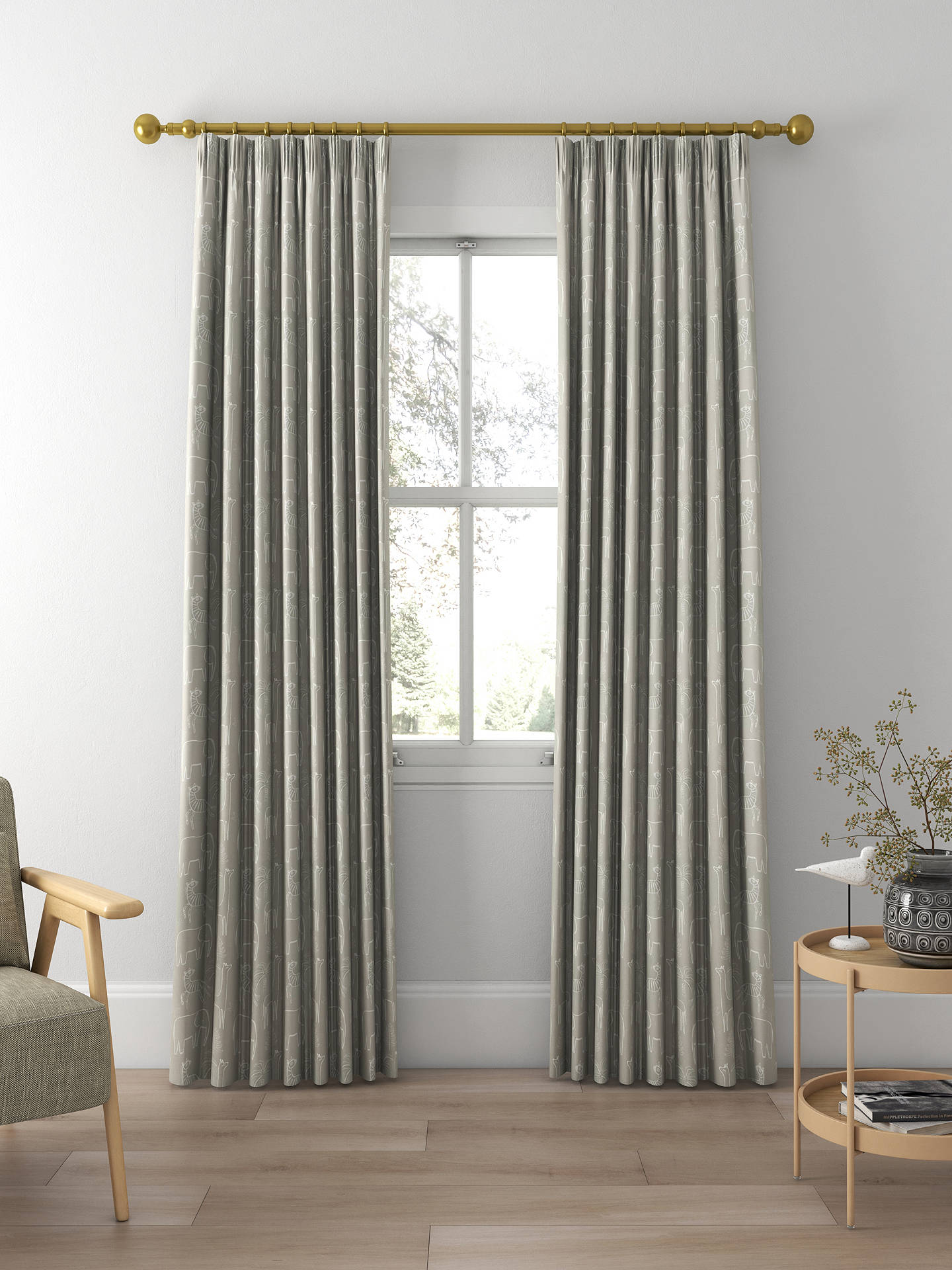Harlequin Funky Jungle Made to Measure Curtains, Stone