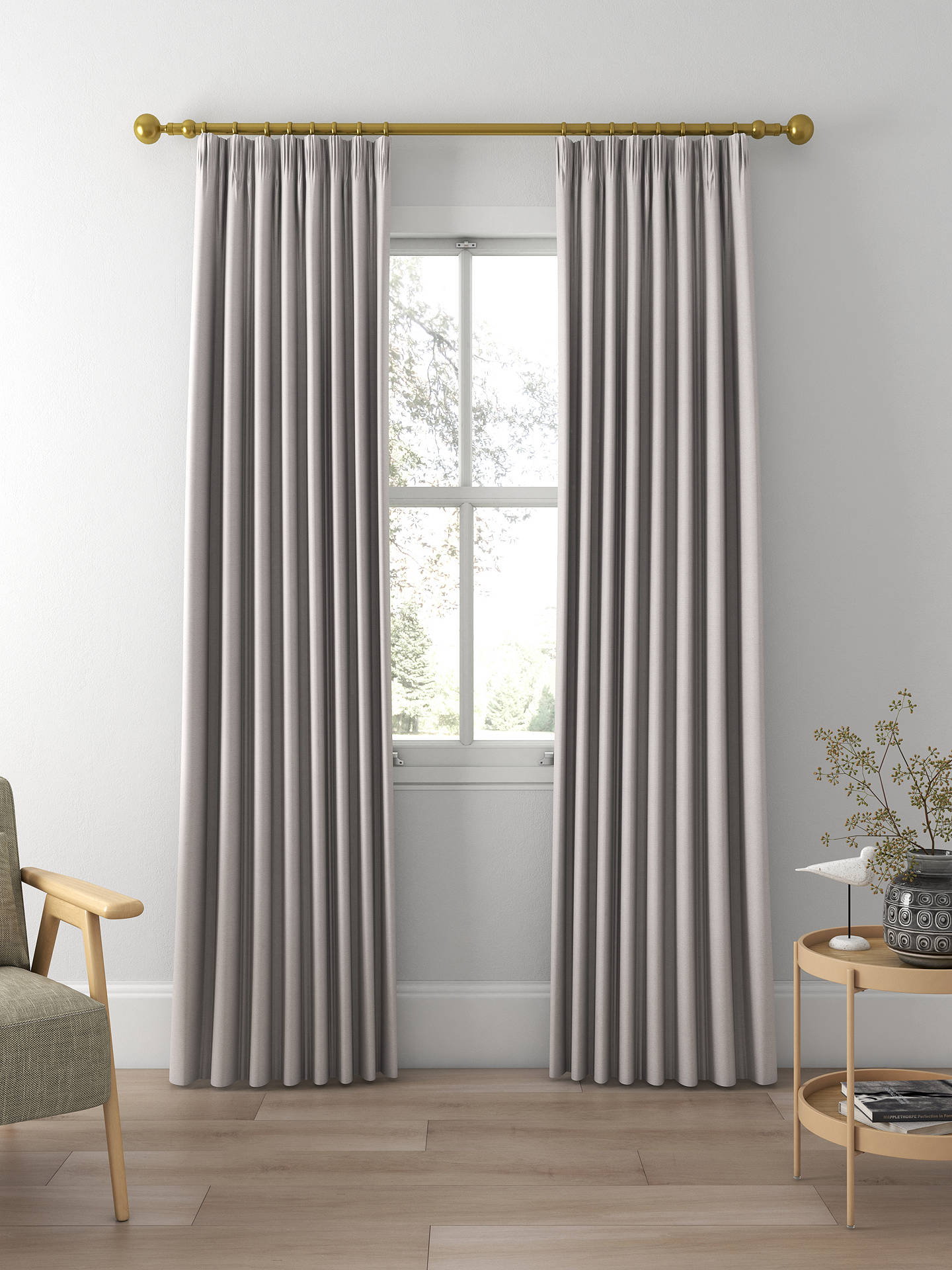 Designers Guild Madrid Made to Measure Curtains, Ash