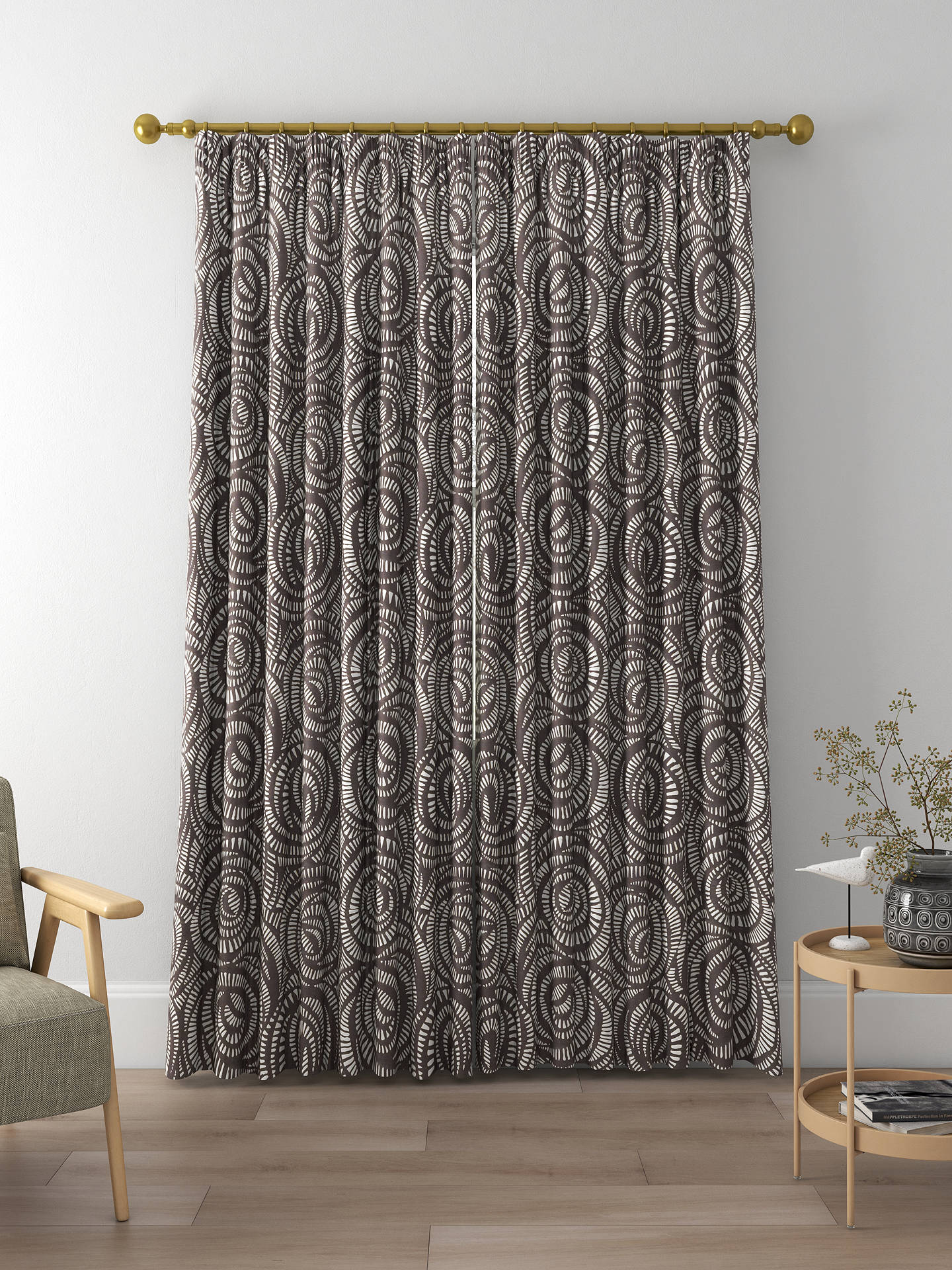 Harlequin Fractal Made to Measure Curtains, Charcoal