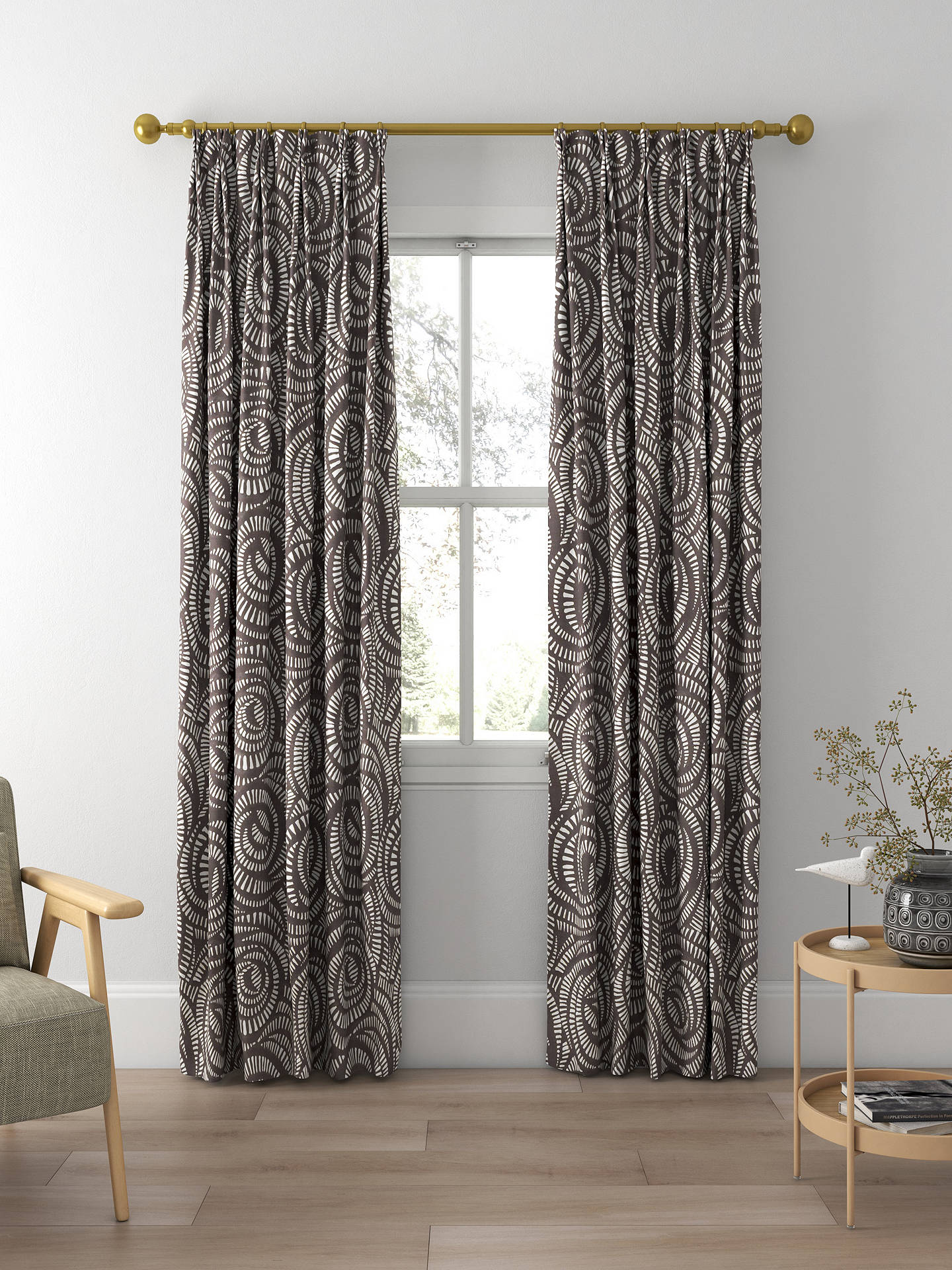 Harlequin Fractal Made to Measure Curtains, Charcoal