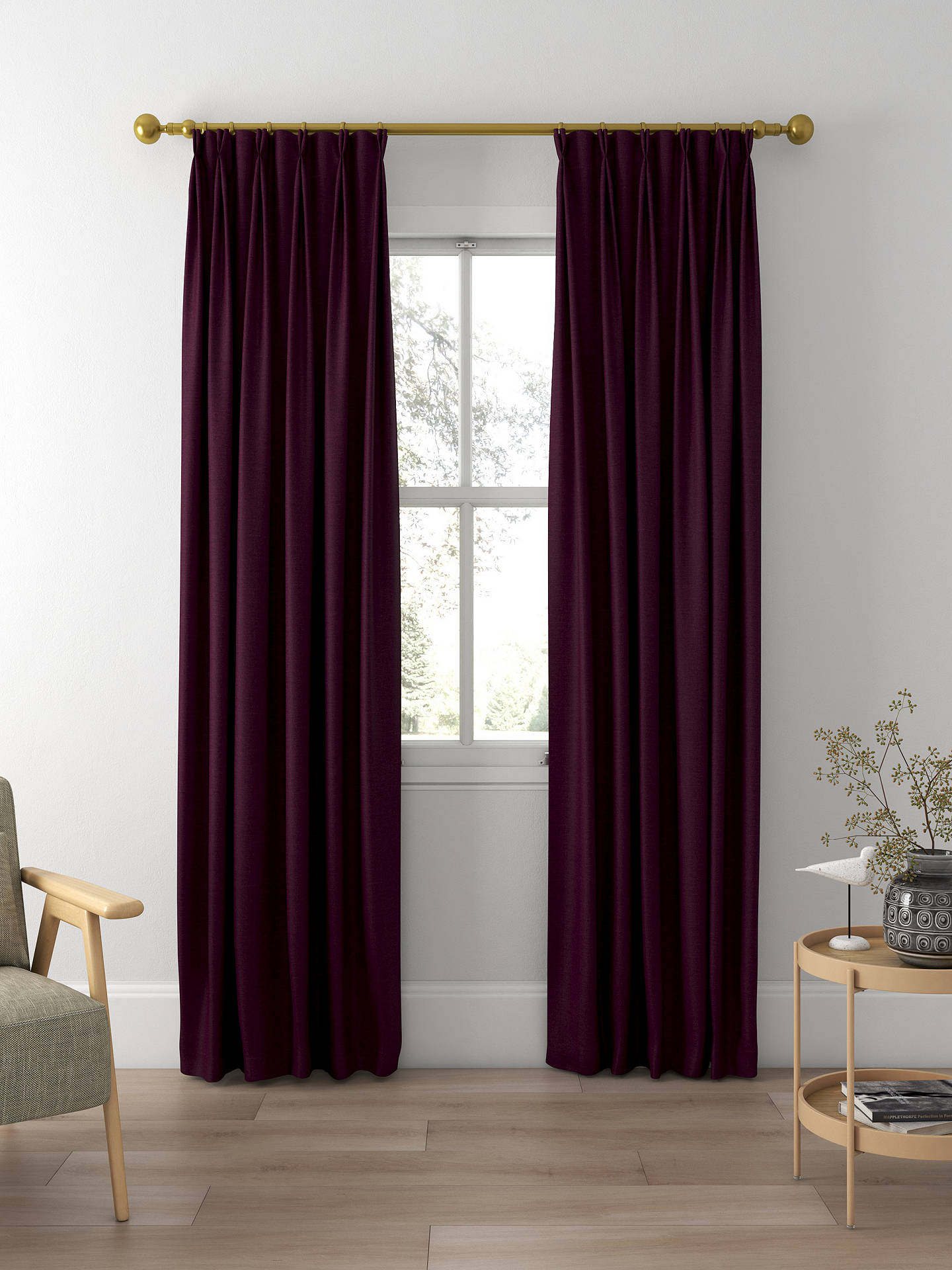 Designers Guild Mirissa Made to Measure Curtains, Berry
