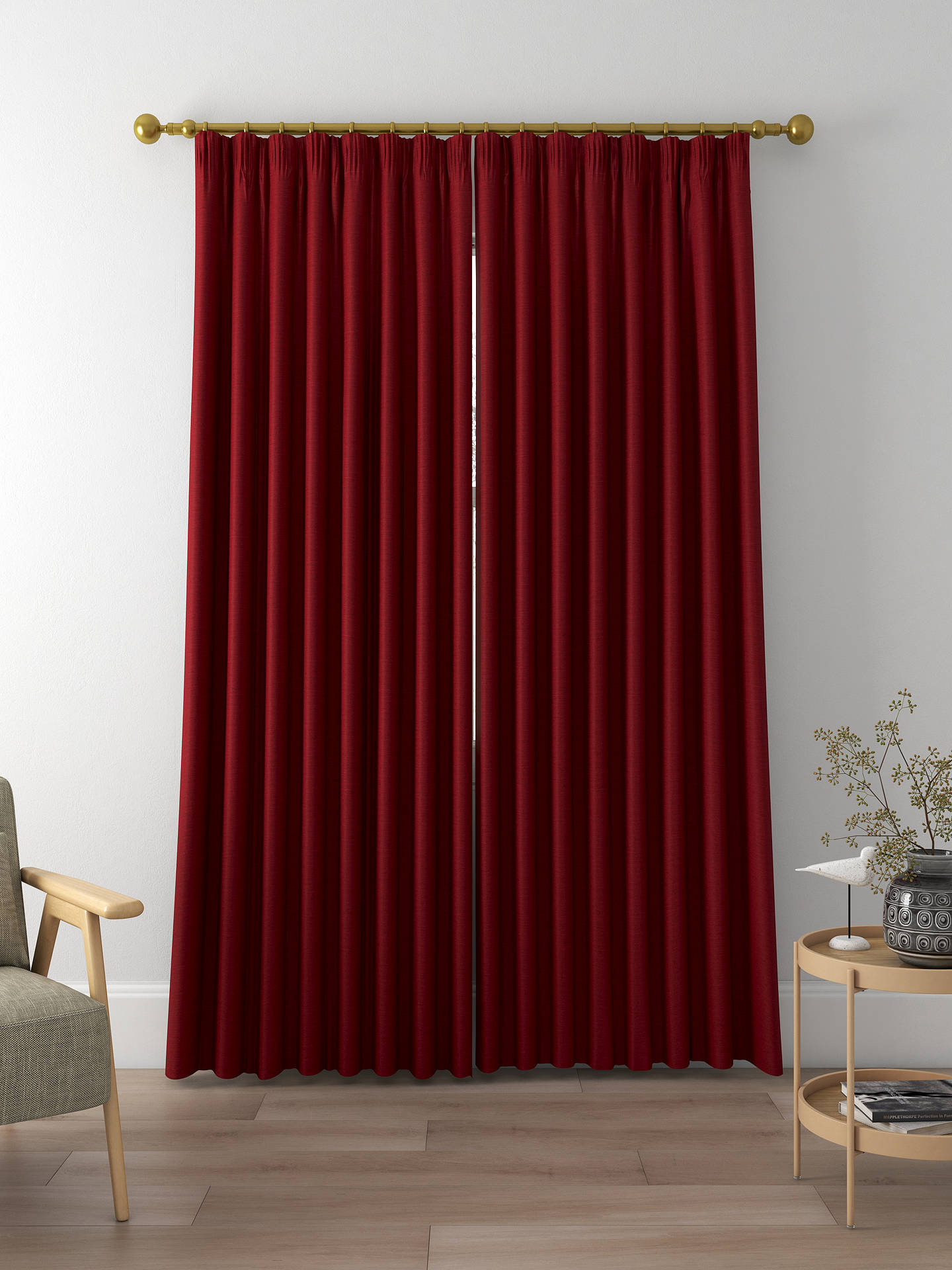 Designers Guild Mirissa Made to Measure Curtains, Scarlet