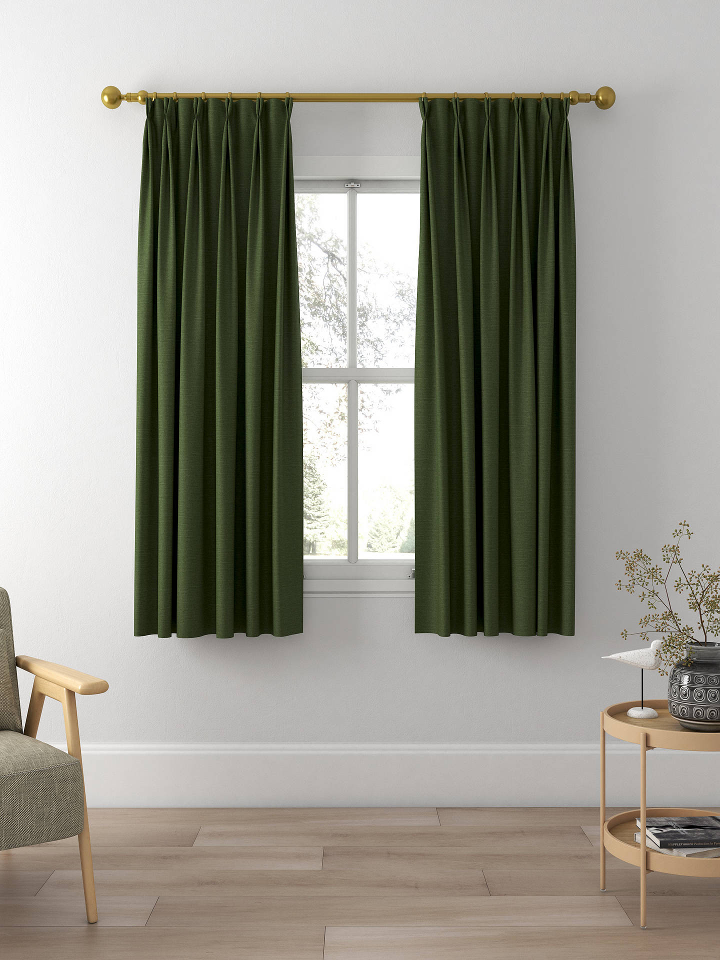 Designers Guild Mirissa Made to Measure Curtains, Moss