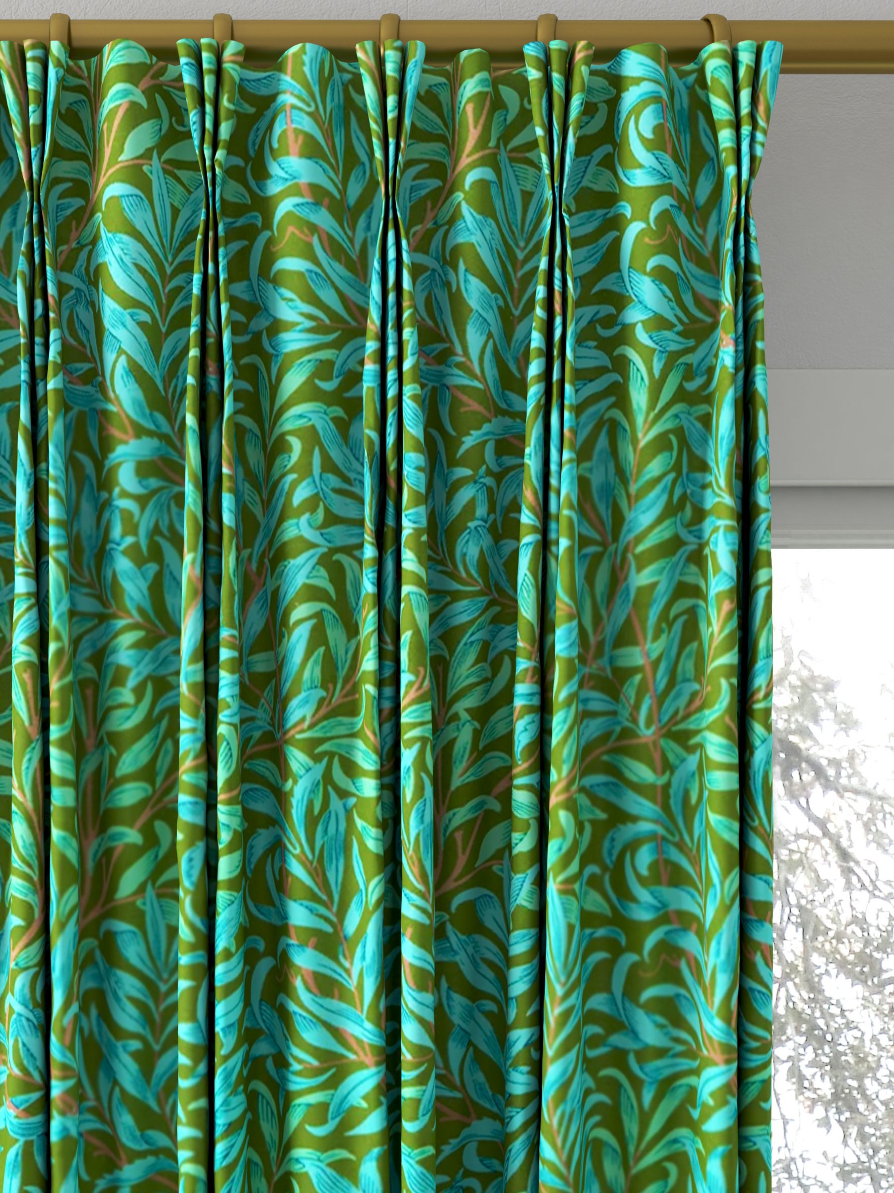 Morris & Co. Willow Boughs Made to Measure Curtains, Olive/Turquoise