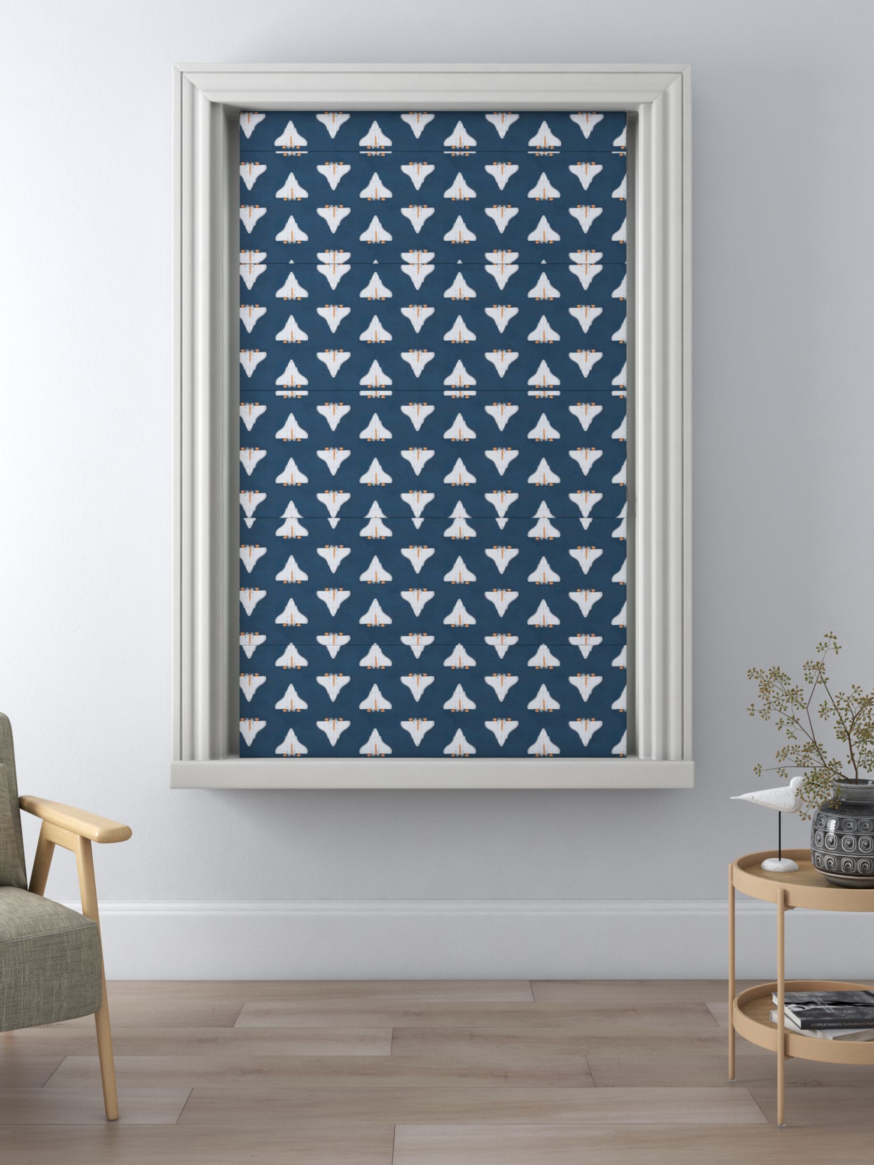 Harlequin Space Shuttle Made to Measure Curtains, Apricot/Navy