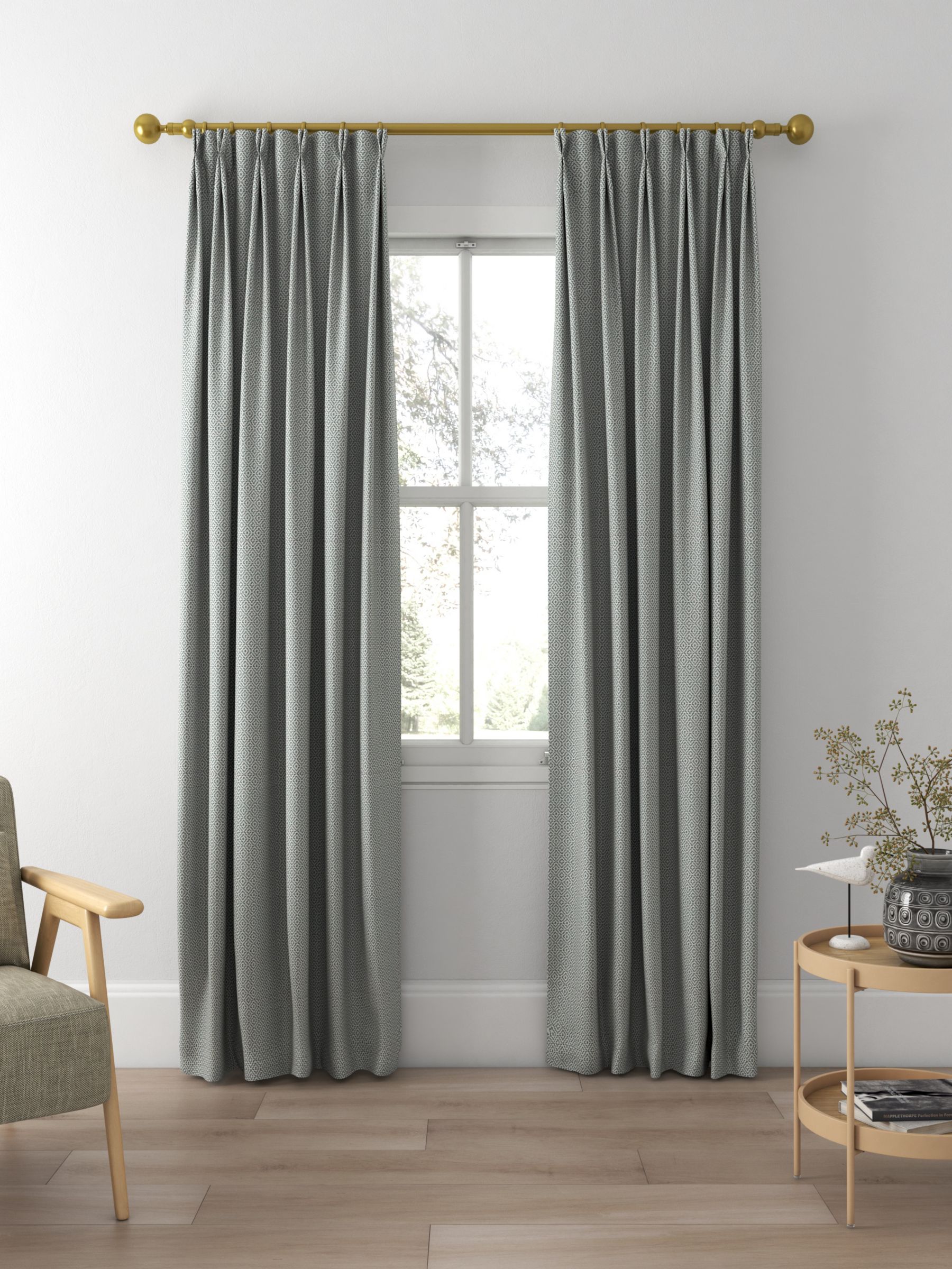 Sanderson Linden Made to Measure Curtains, Teal
