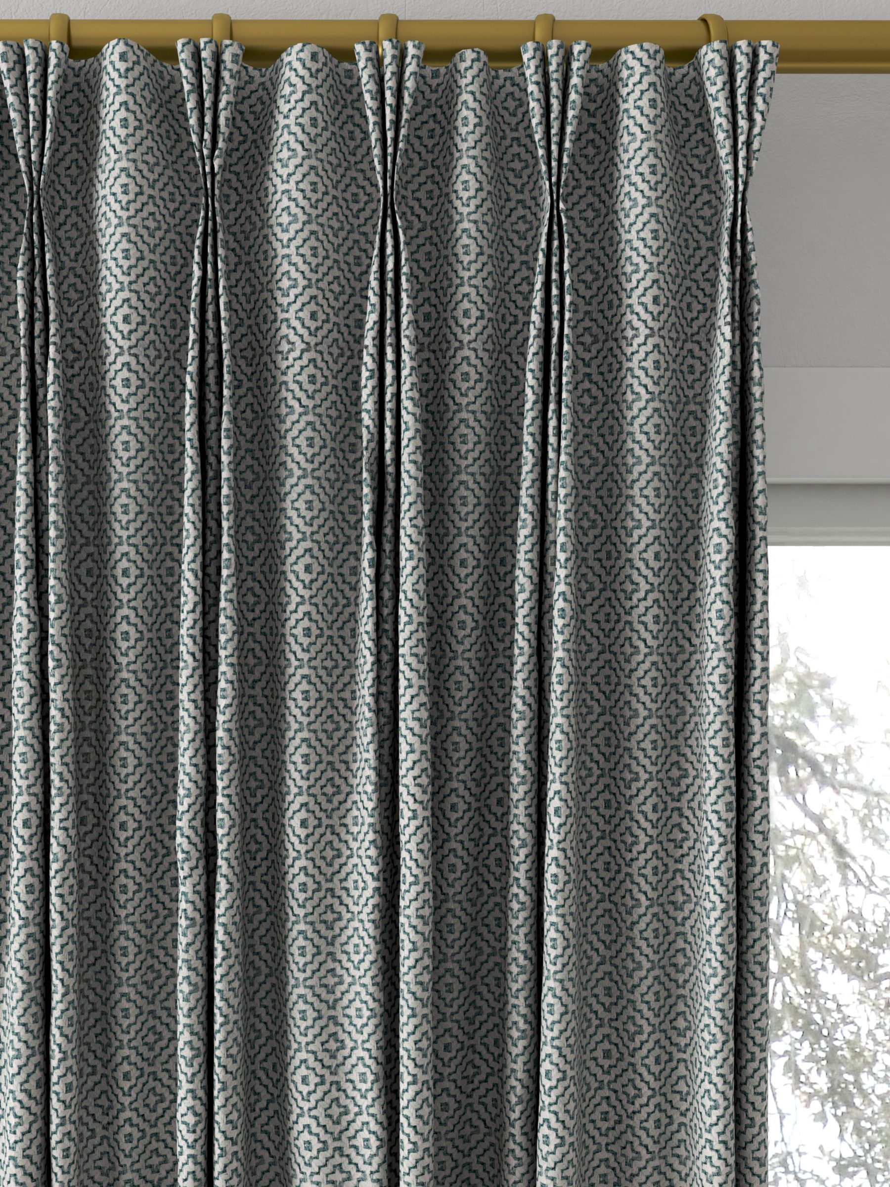 Sanderson Linden Made to Measure Curtains, Teal