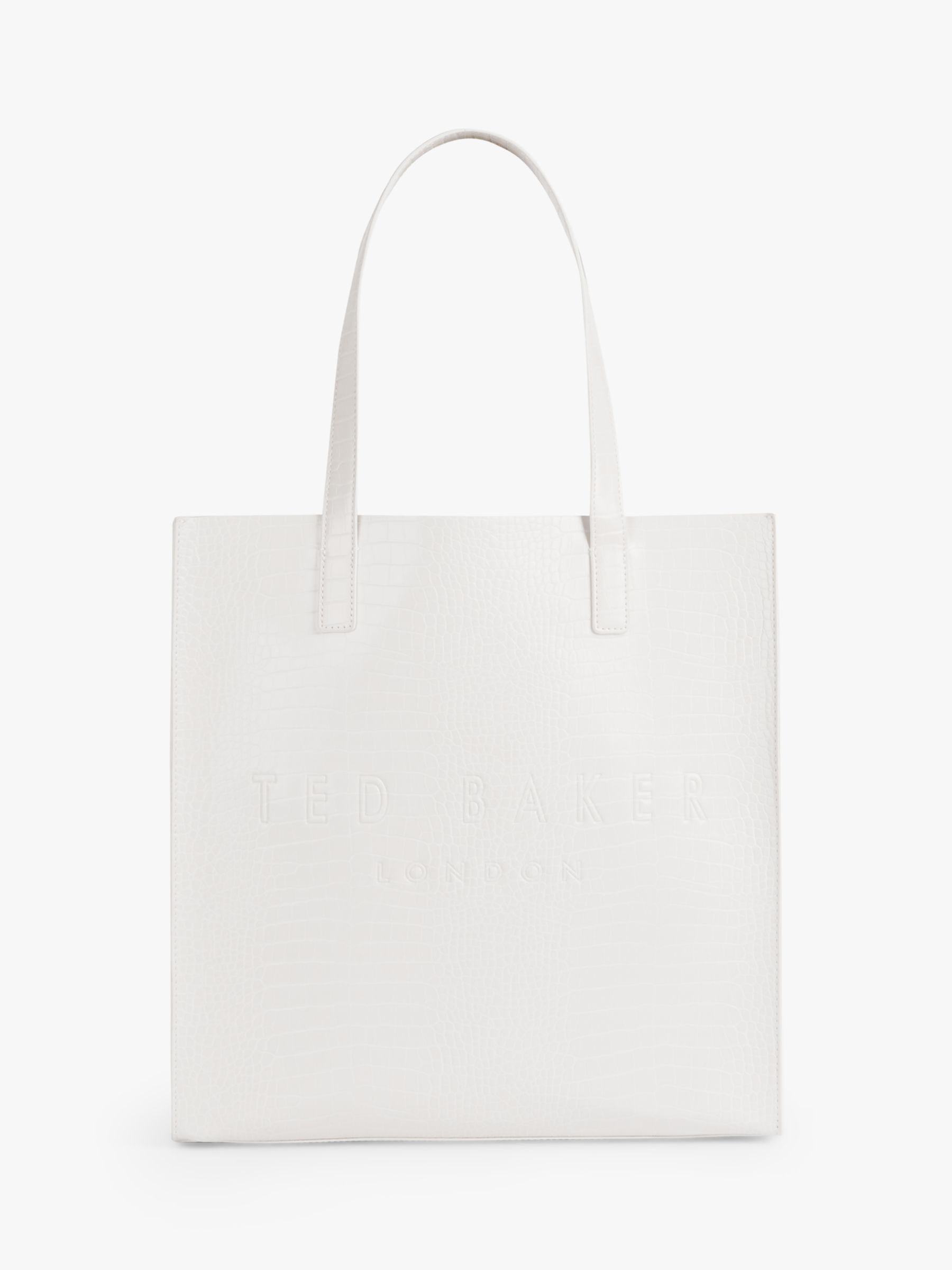 Ted Baker Croccon Large Icon Shopper Bag, White at John Lewis & Partners