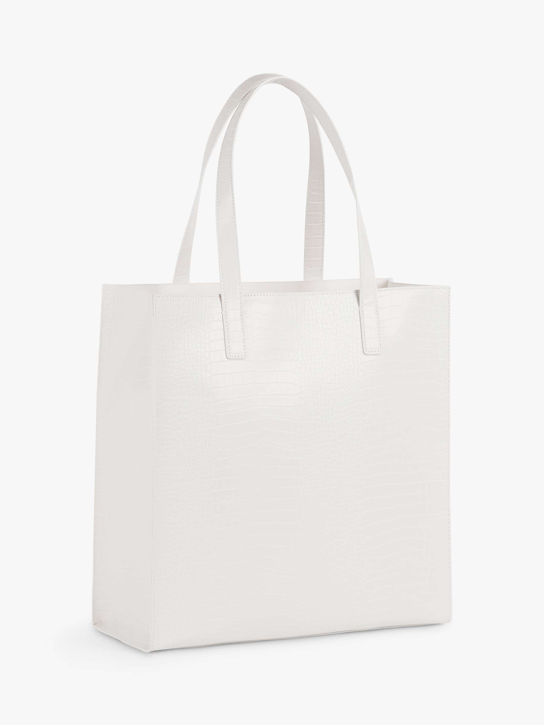 Ted Baker Croccon Large Icon Shopper Bag, White at John Lewis & Partners
