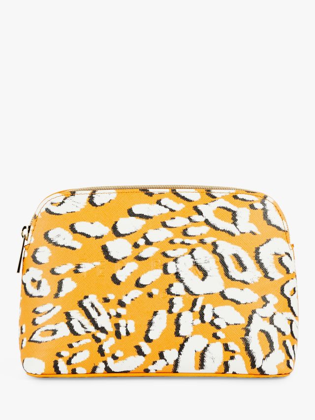 Ted Baker Leeaah Leopard Saffiano Makeup Bag, Yellow 1