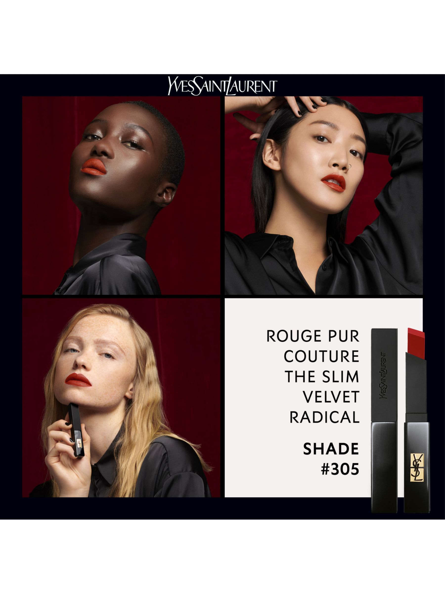 Yves Saint Laurent Rouge Pur Couture The Slim Velvet Radical Lipstick, 305 Provocative Orange 6