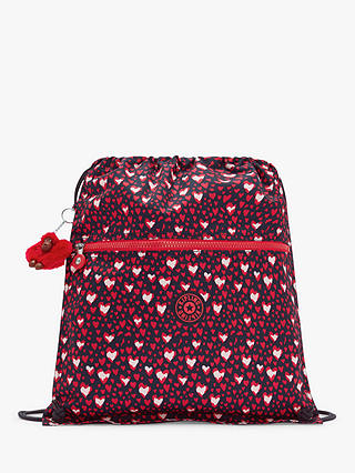 Kipling Supertaboo Kids' Medium Drawstring Bag, Heart Festival