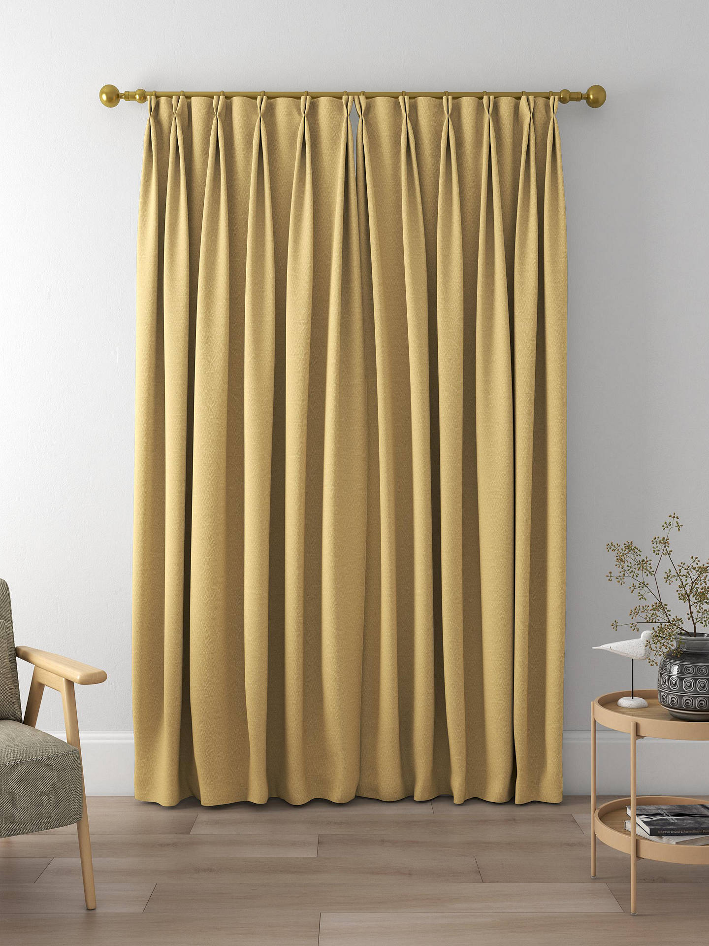 Designers Guild Anshu Made to Measure Curtains, Pale Gold