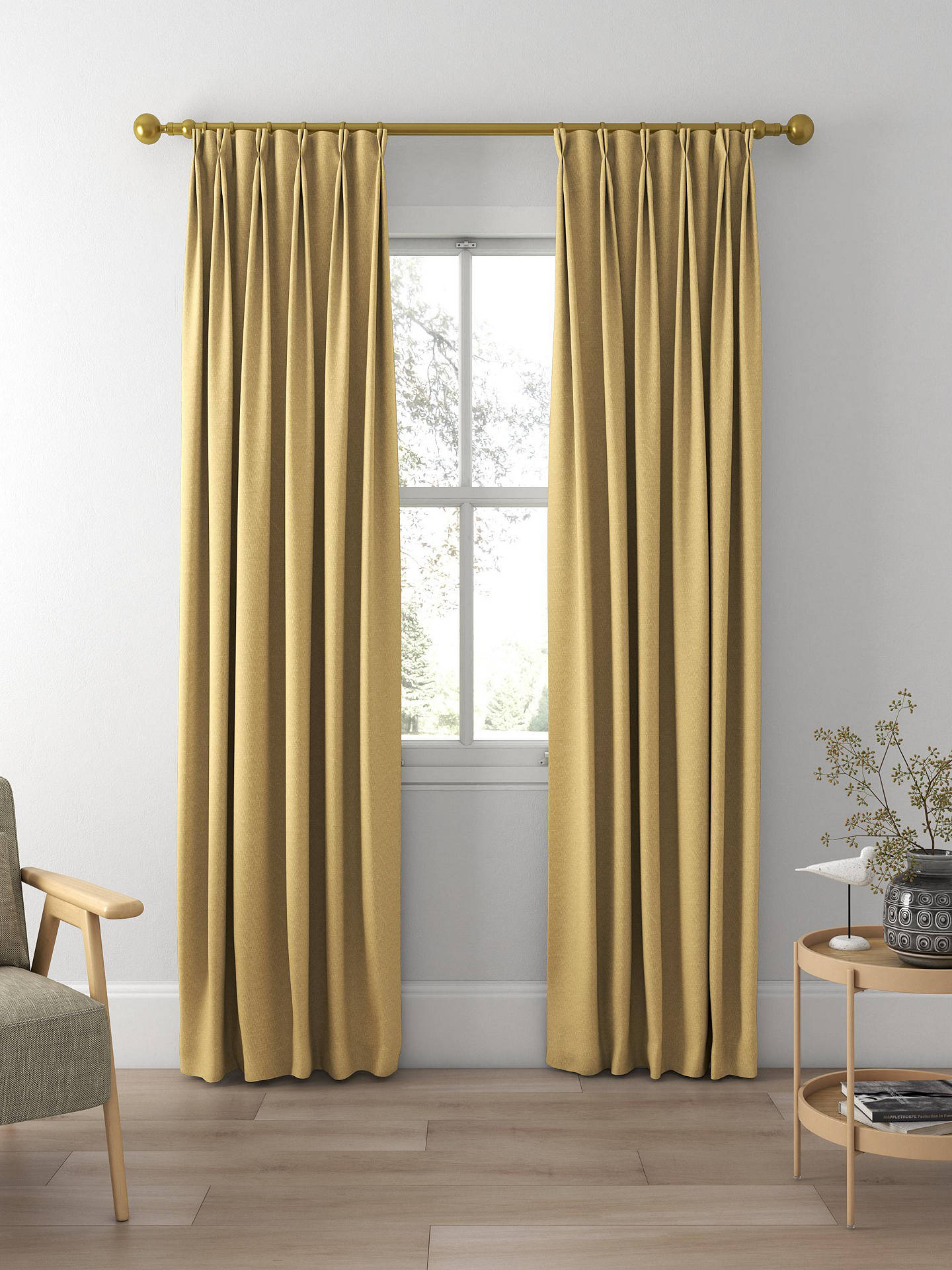 Designers Guild Anshu Made to Measure Curtains, Pale Gold