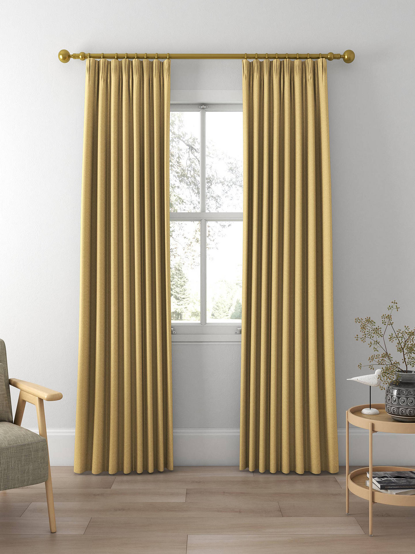 Designers Guild Anshu Made to Measure Curtains, Pale Gold