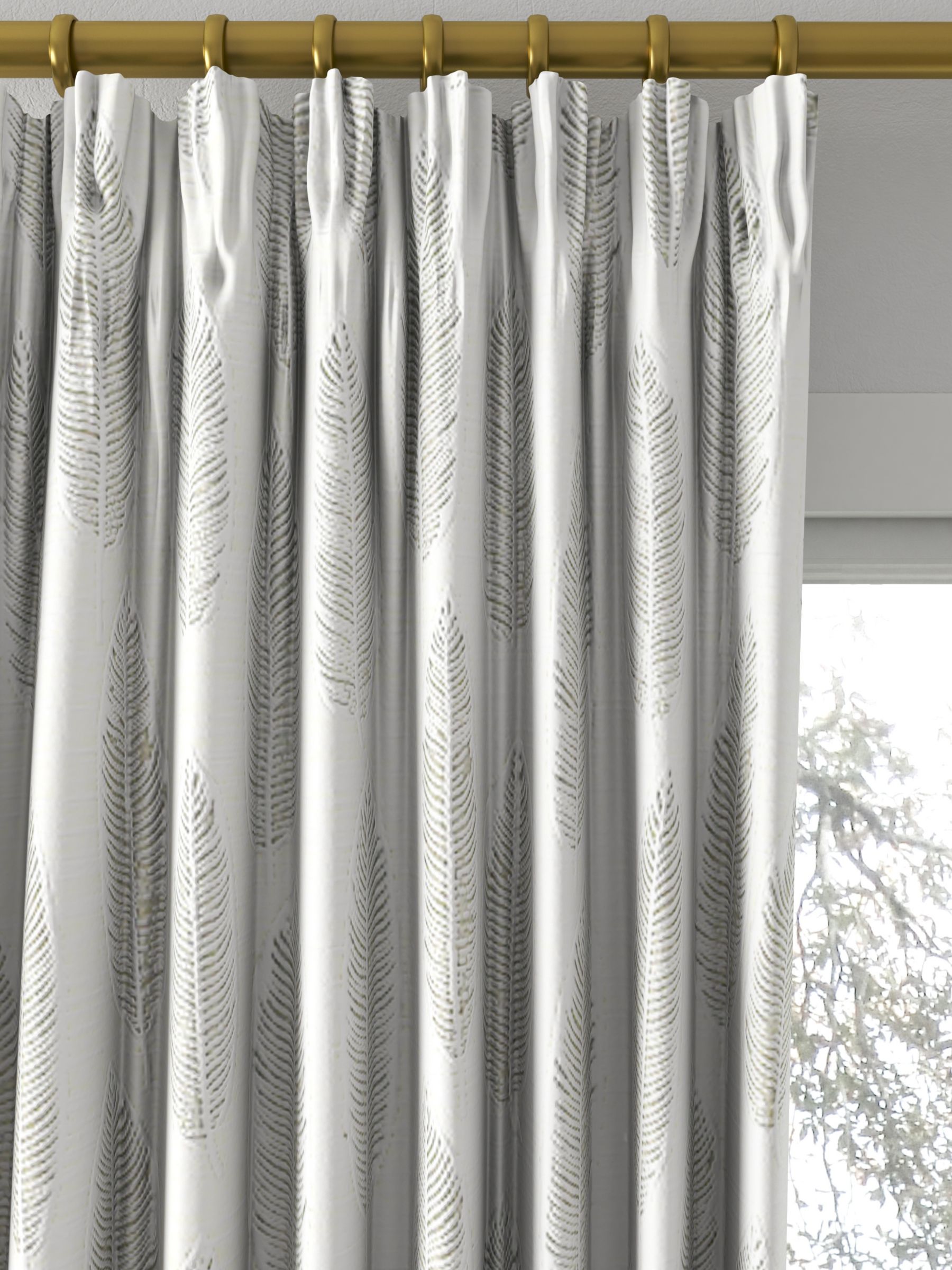 Prestigious Textiles Quill Made to Measure Curtains, Chalk