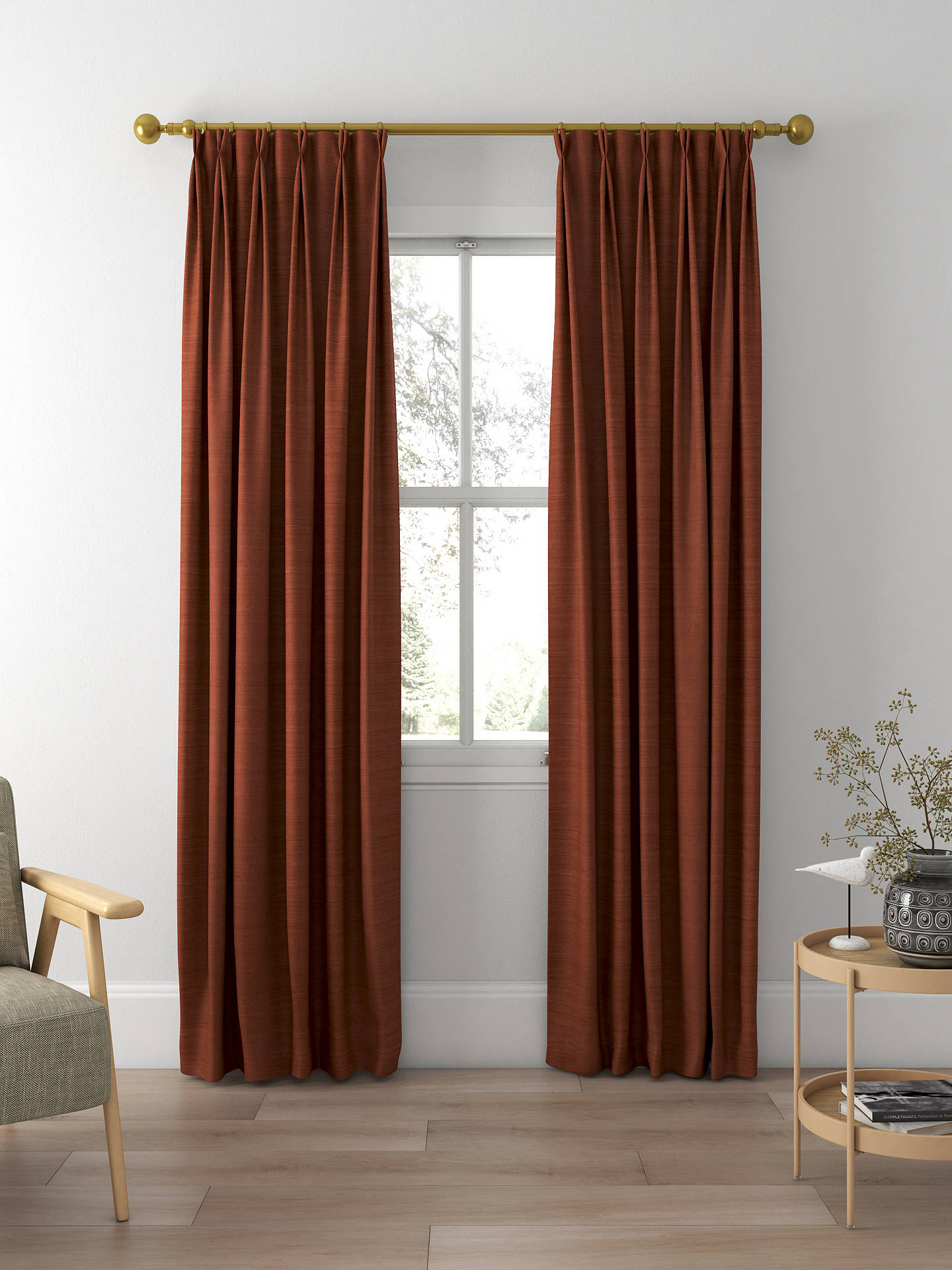 Designers Guild Chinon Made to Measure Curtains, Mahogany