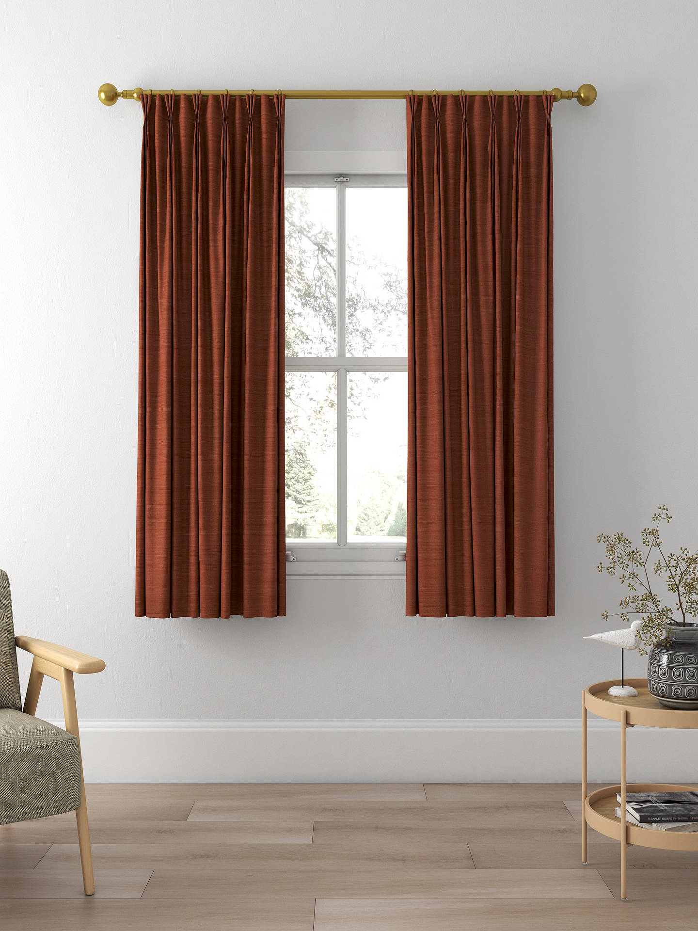 Designers Guild Chinon Made to Measure Curtains, Mahogany