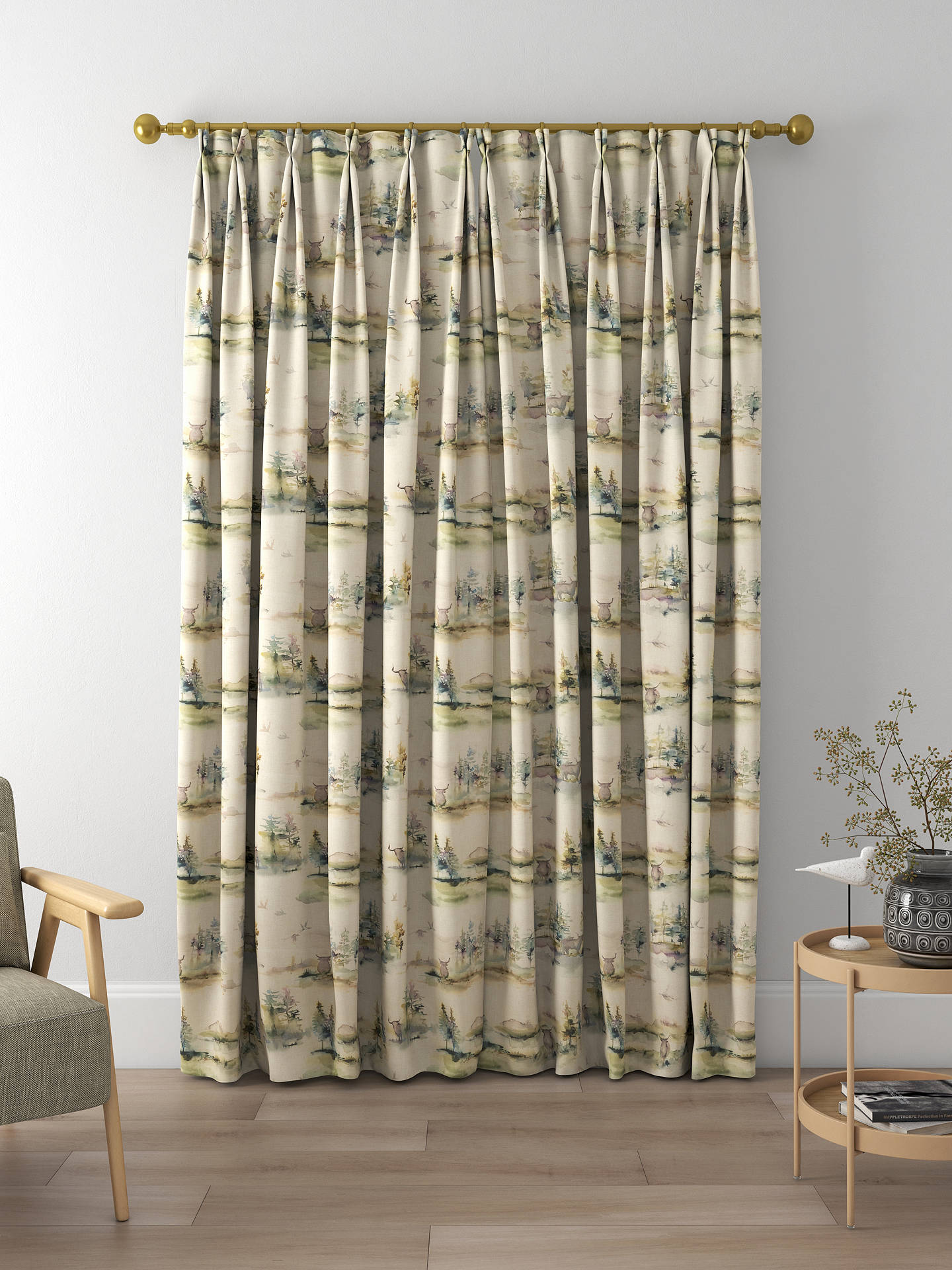 Voyage Caledonian Forest Made to Measure Curtains, Linen Topaz