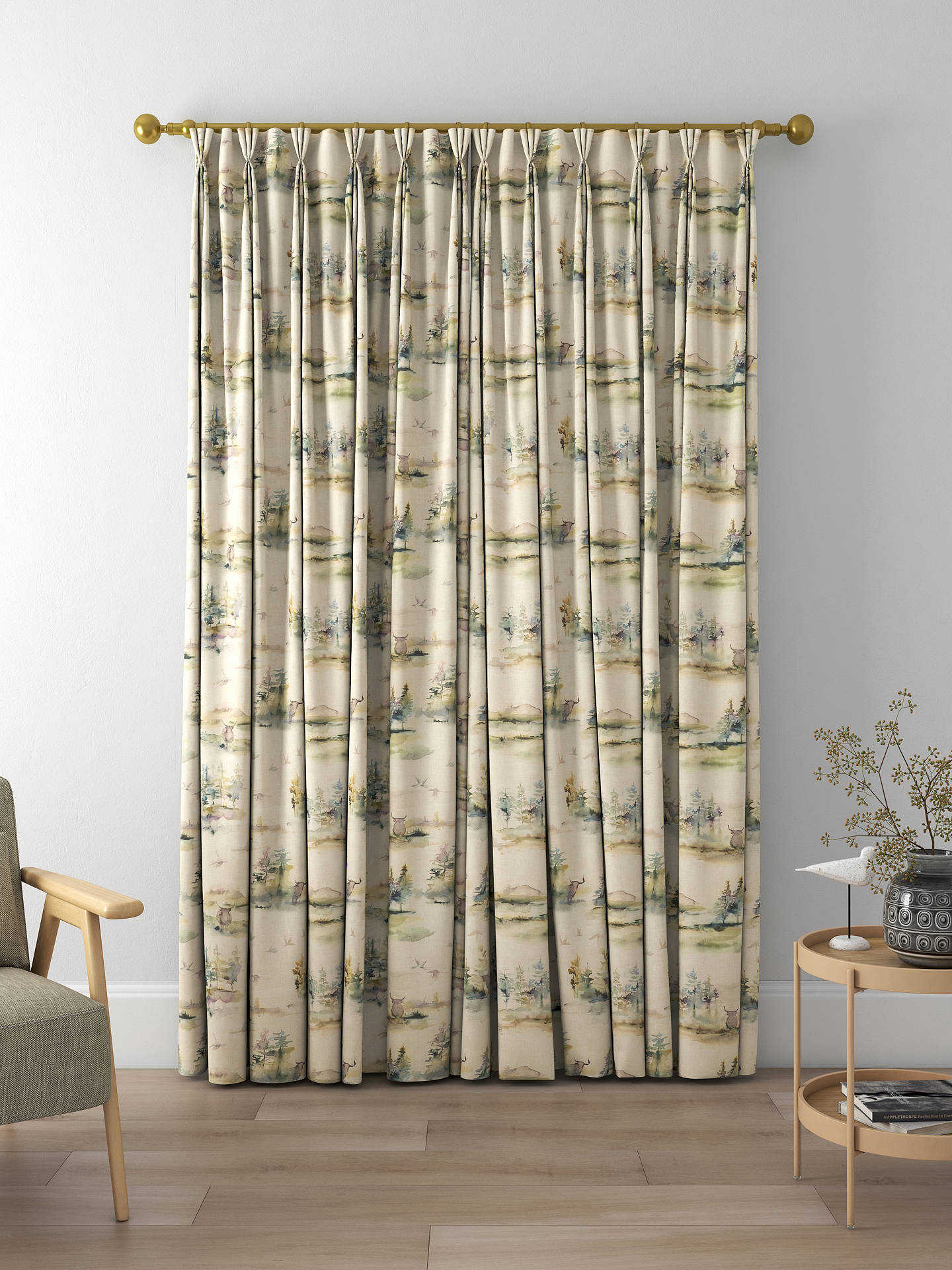 Voyage Caledonian Forest Made to Measure Curtains, Linen Topaz